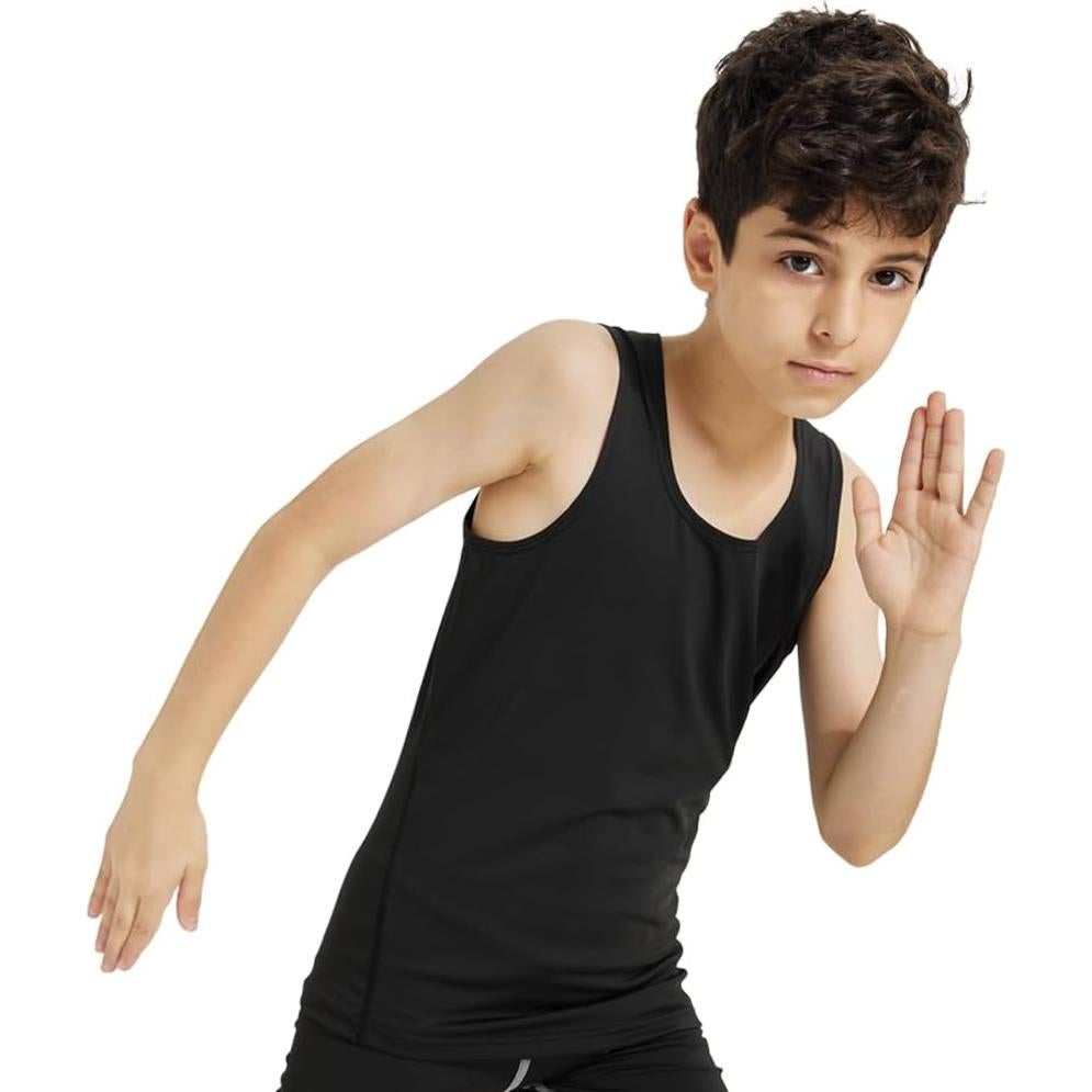 Camisetas de Compresión para Niños LANDUNSI 2 Pcs Tamaño 12