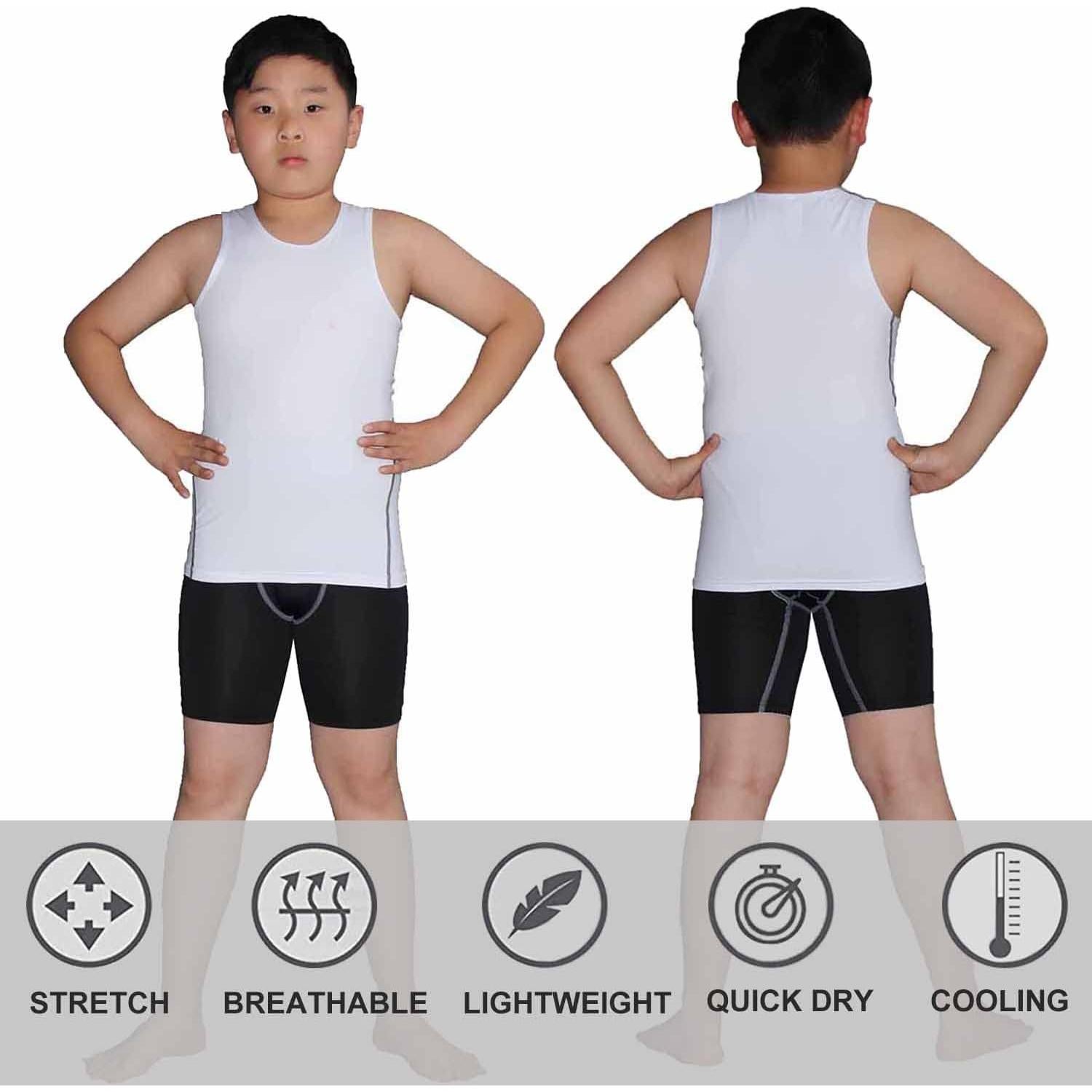 Camisetas de Compresión para Niños LANDUNSI 2 Pcs Tamaño 12