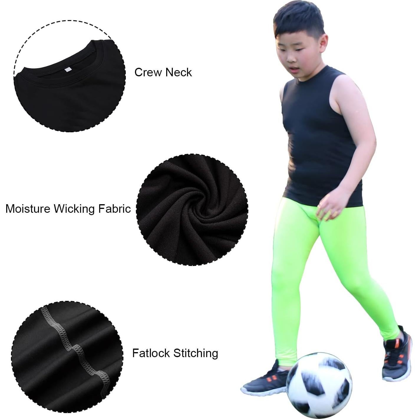 Camisetas de Compresión para Niños LANDUNSI 2 Pcs Tamaño 12