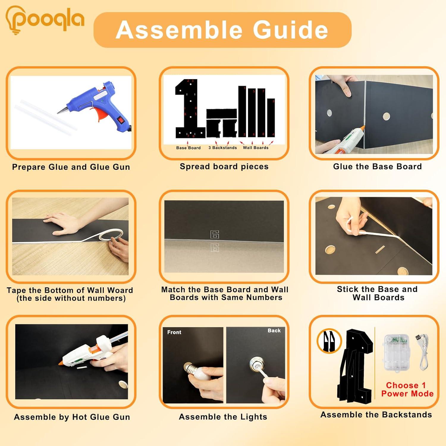 Número de Neón Iluminado Pooqla 3FT para Fiesta - 0