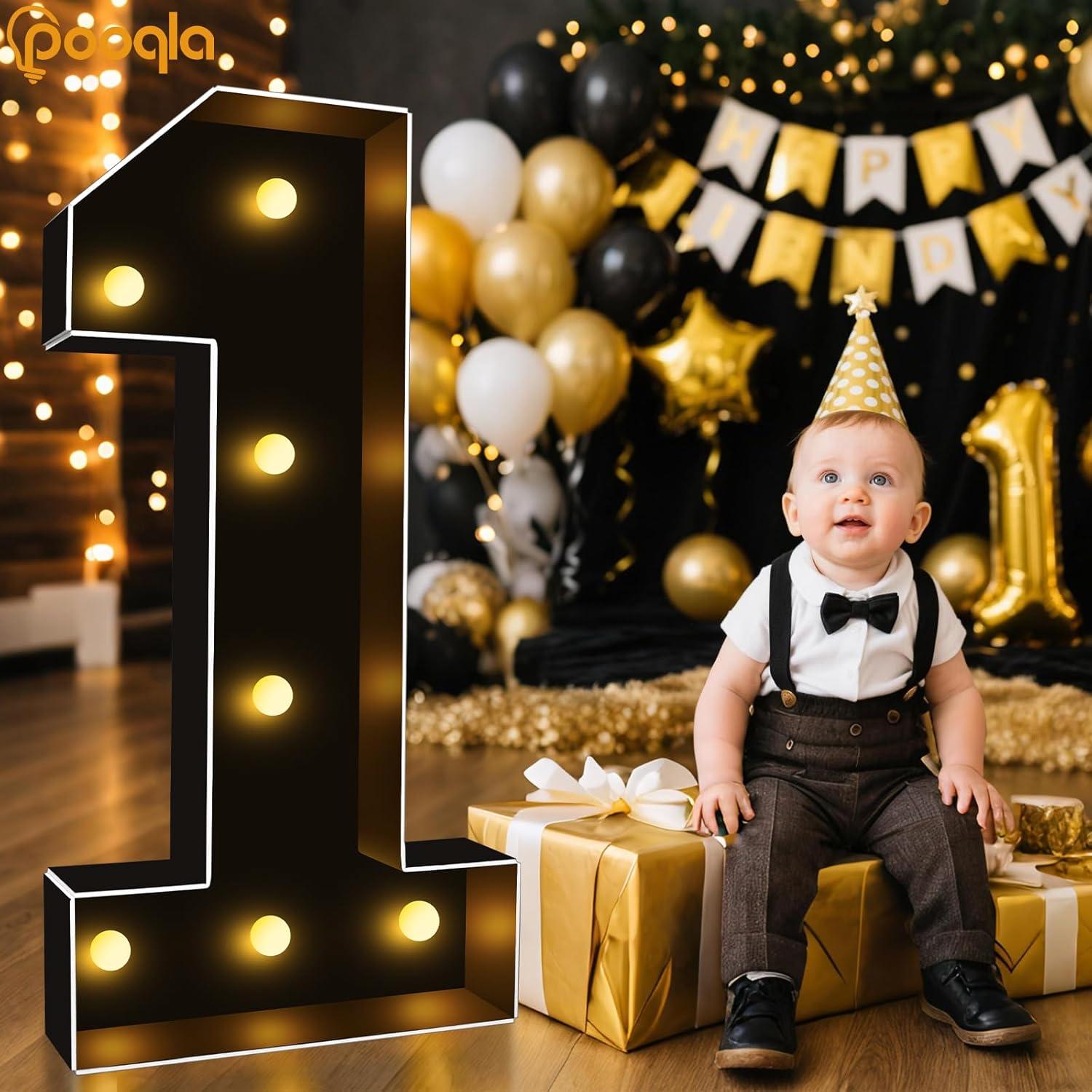 Número de Neón Iluminado Pooqla 3FT para Fiesta - 0