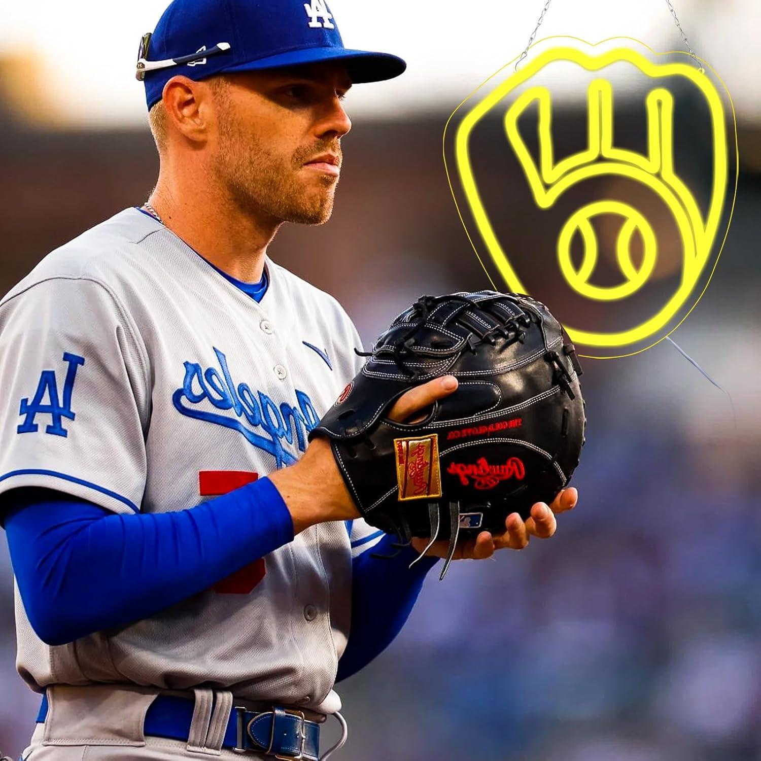 Cartel de Neón Balanar Guante de Béisbol 30.99x27.99 cm