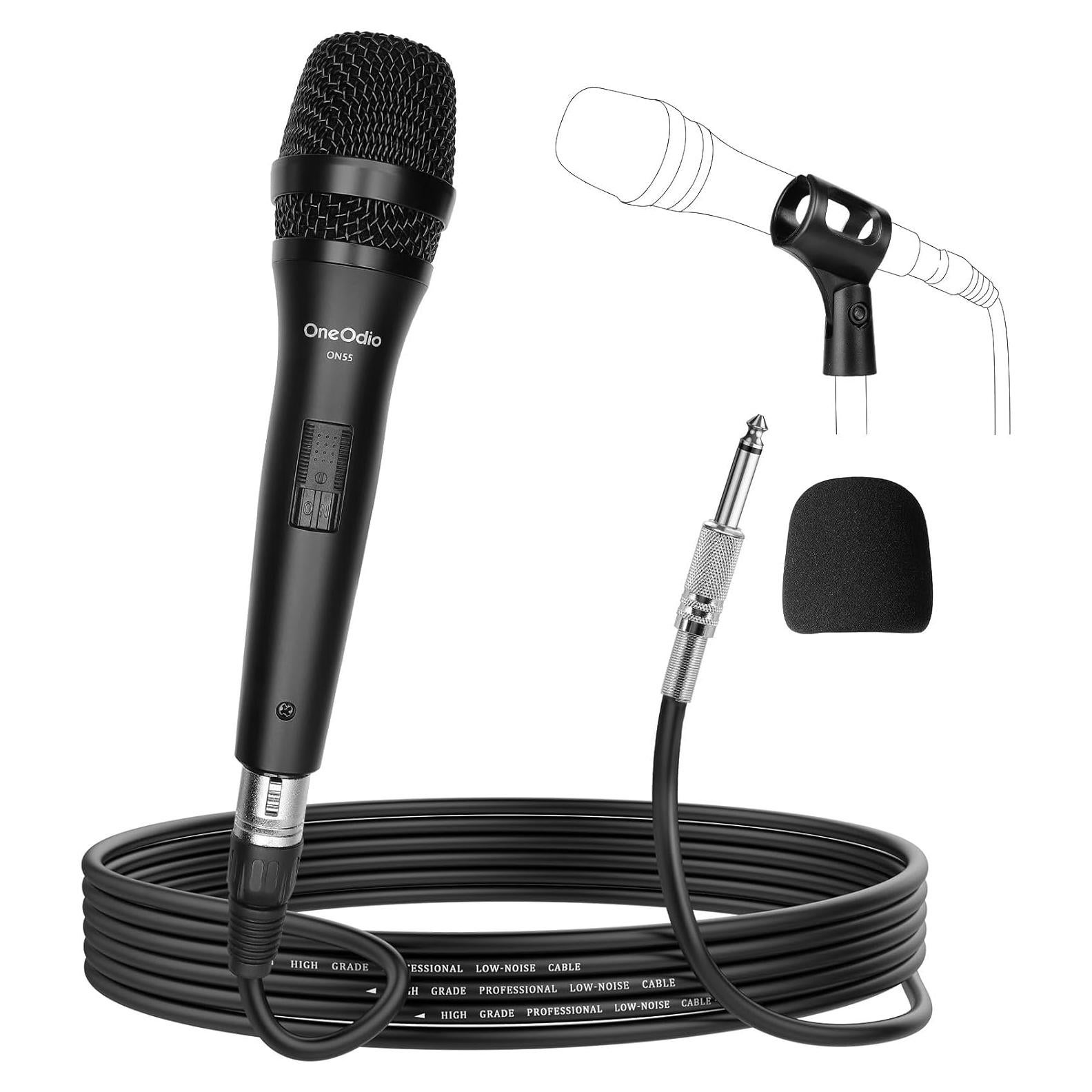 Micrófono Dinámico OneOdio ON55 con Cable XLR 4.57m Dorado