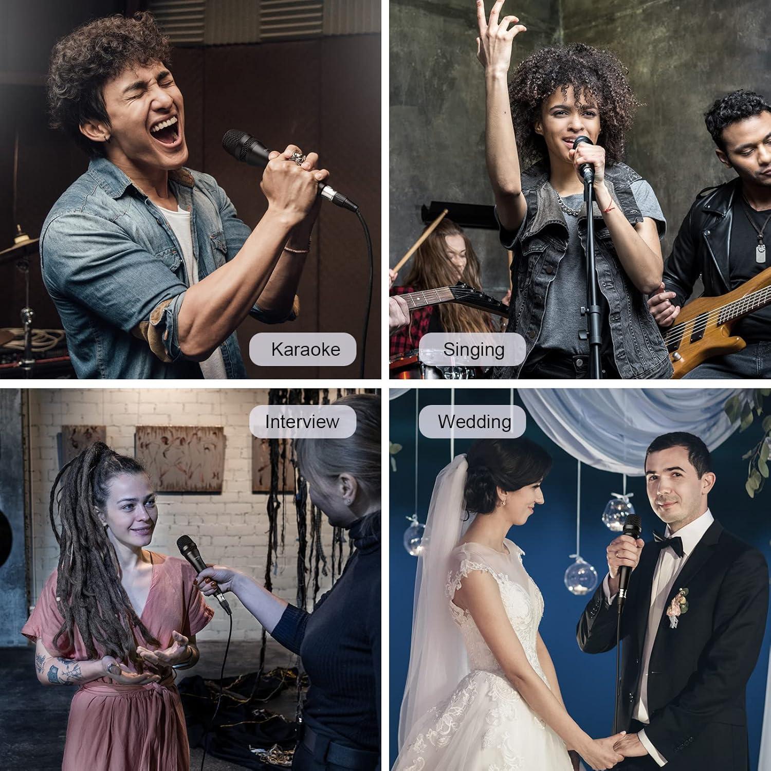 Micrófono Dinámico OneOdio ON55 con Cable XLR 4.57m Dorado