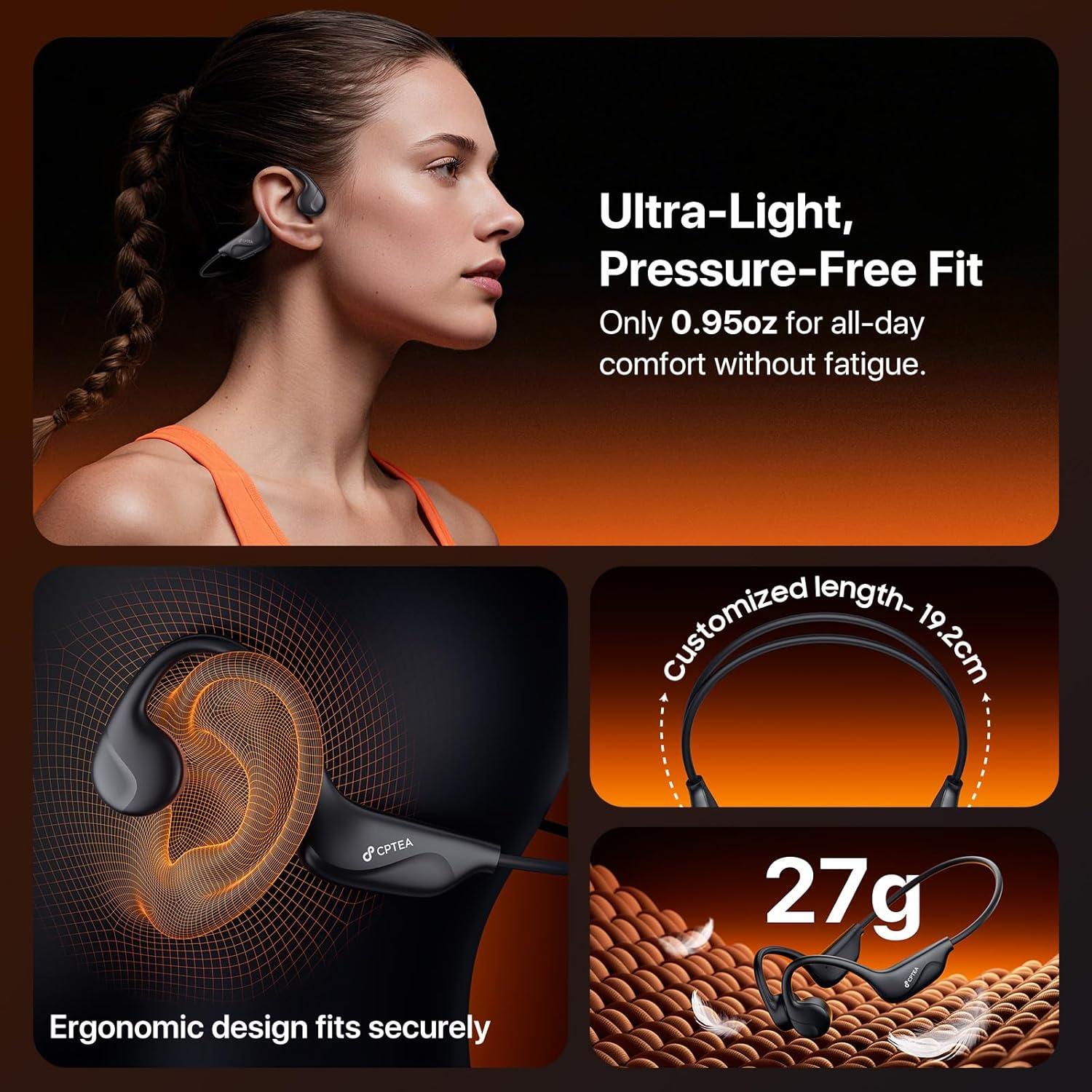 Auriculares Inalámbricos Conducción Ósea CPTEA X3, 10h Batería