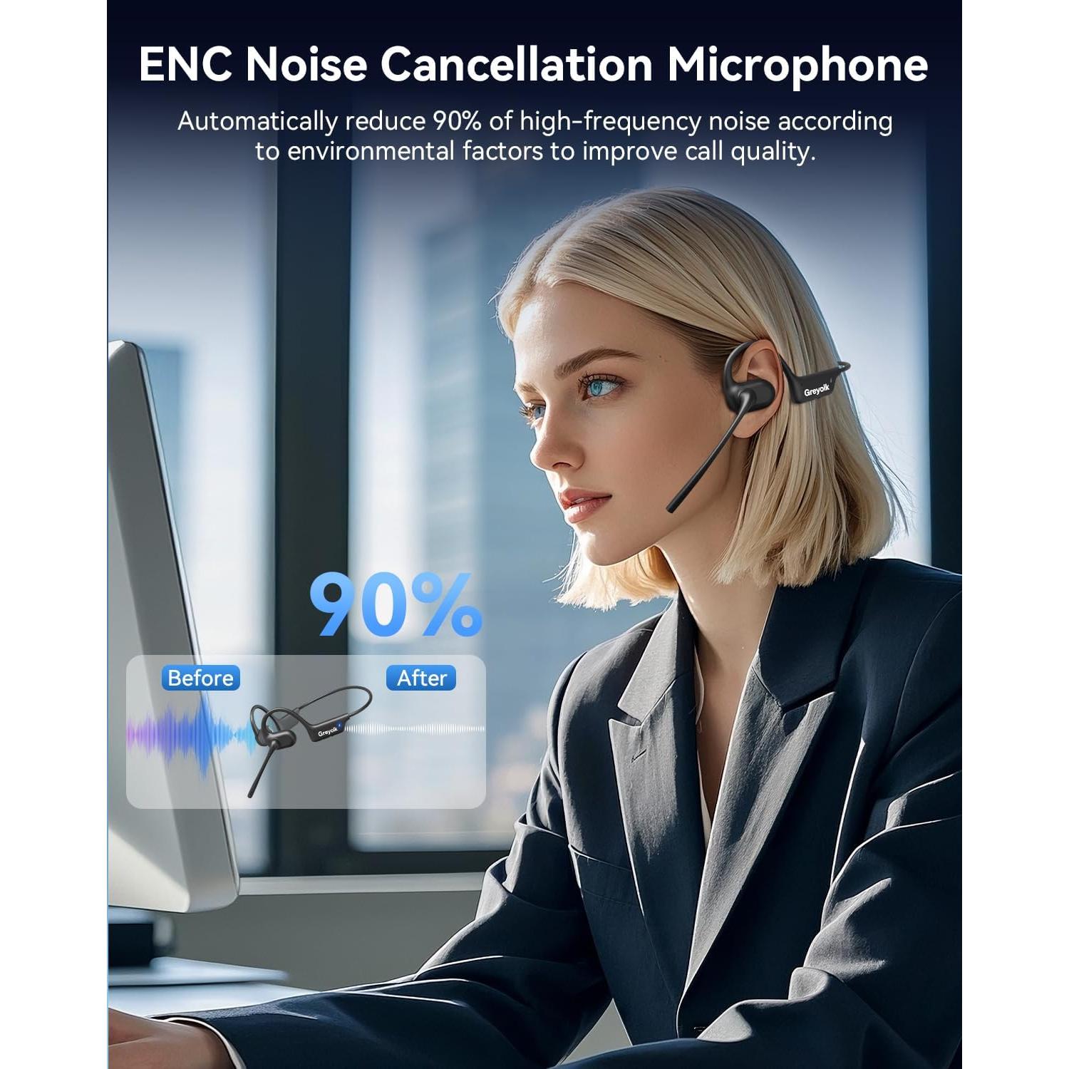 Auriculares Bluetooth V3 GREYOLK con micrófono y cancelación de ruido