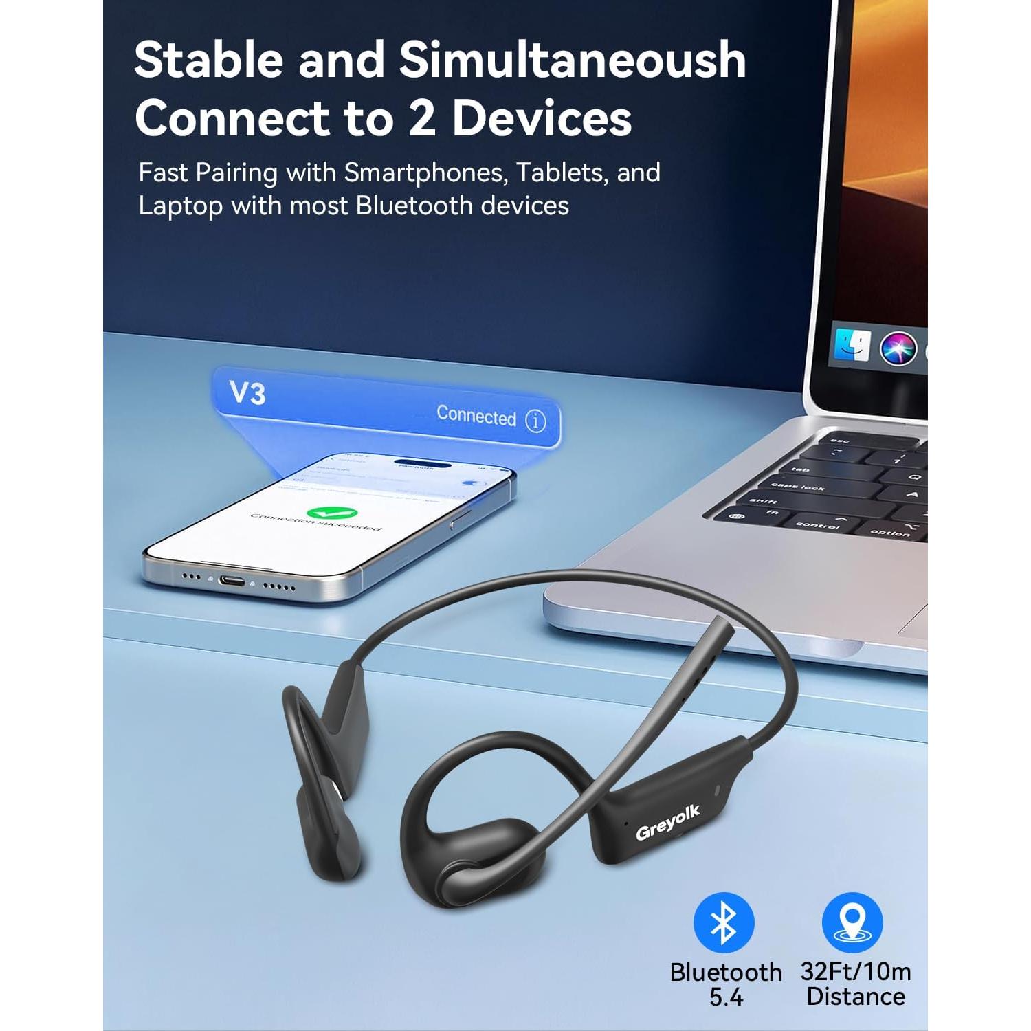 Auriculares Bluetooth V3 GREYOLK con micrófono y cancelación de ruido