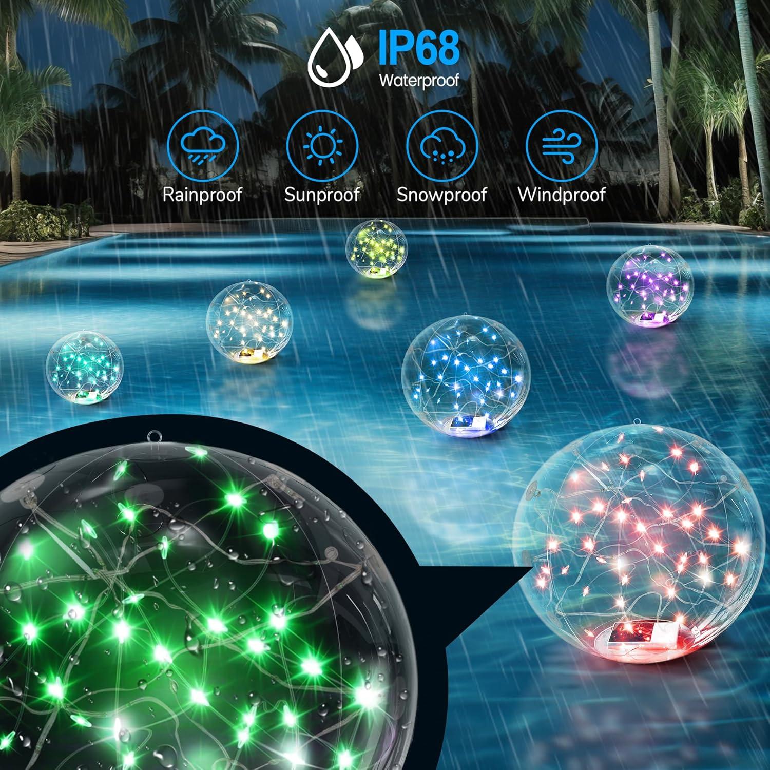 Luces Flotantes Solares RGB 14" numiko para Piscina y Jardín