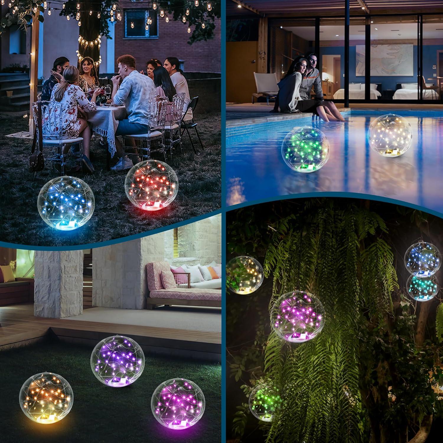 Luces Flotantes Solares RGB 14" numiko para Piscina y Jardín