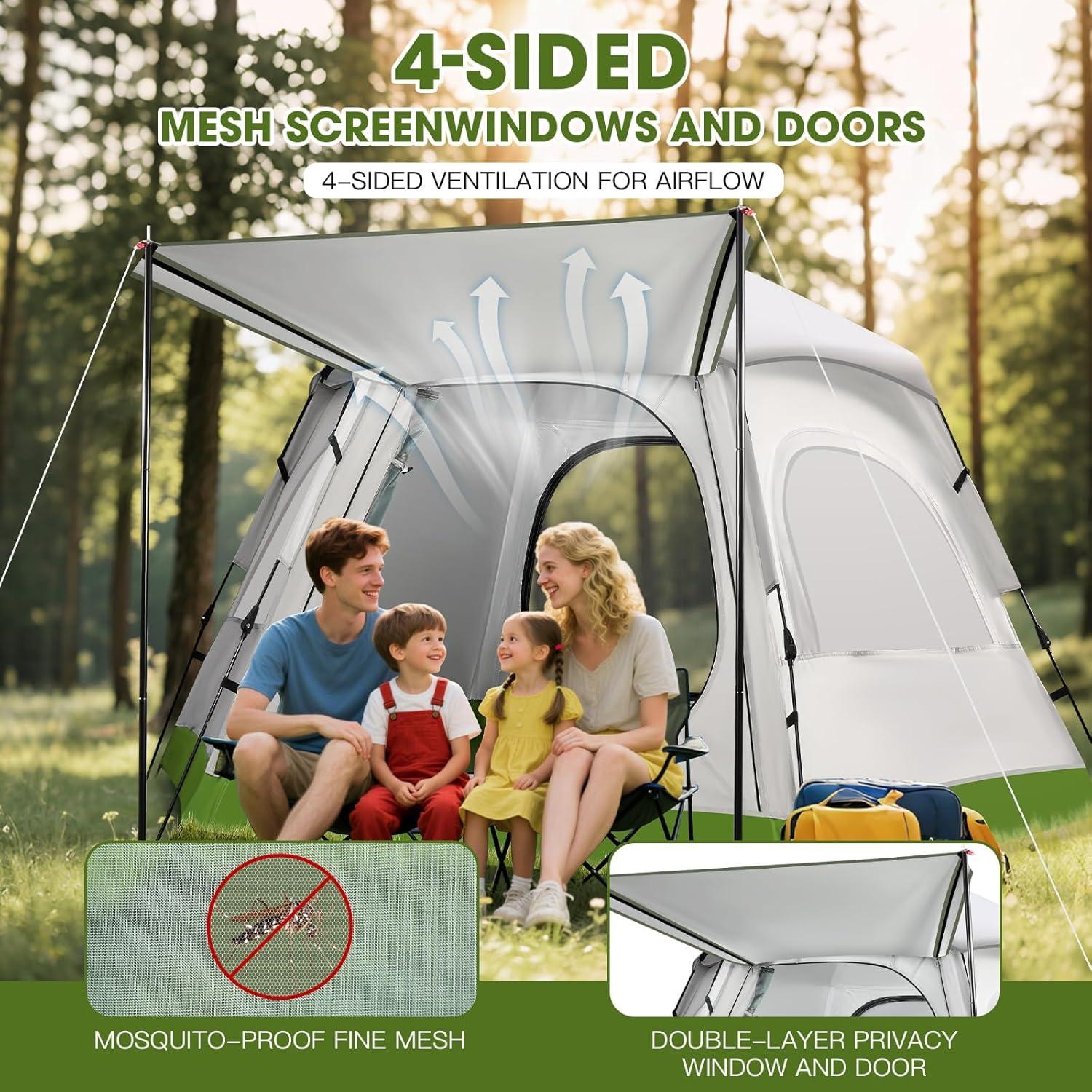 Carpa Familiar Fenbeli para 4 Personas Impermeable 280x240 cm