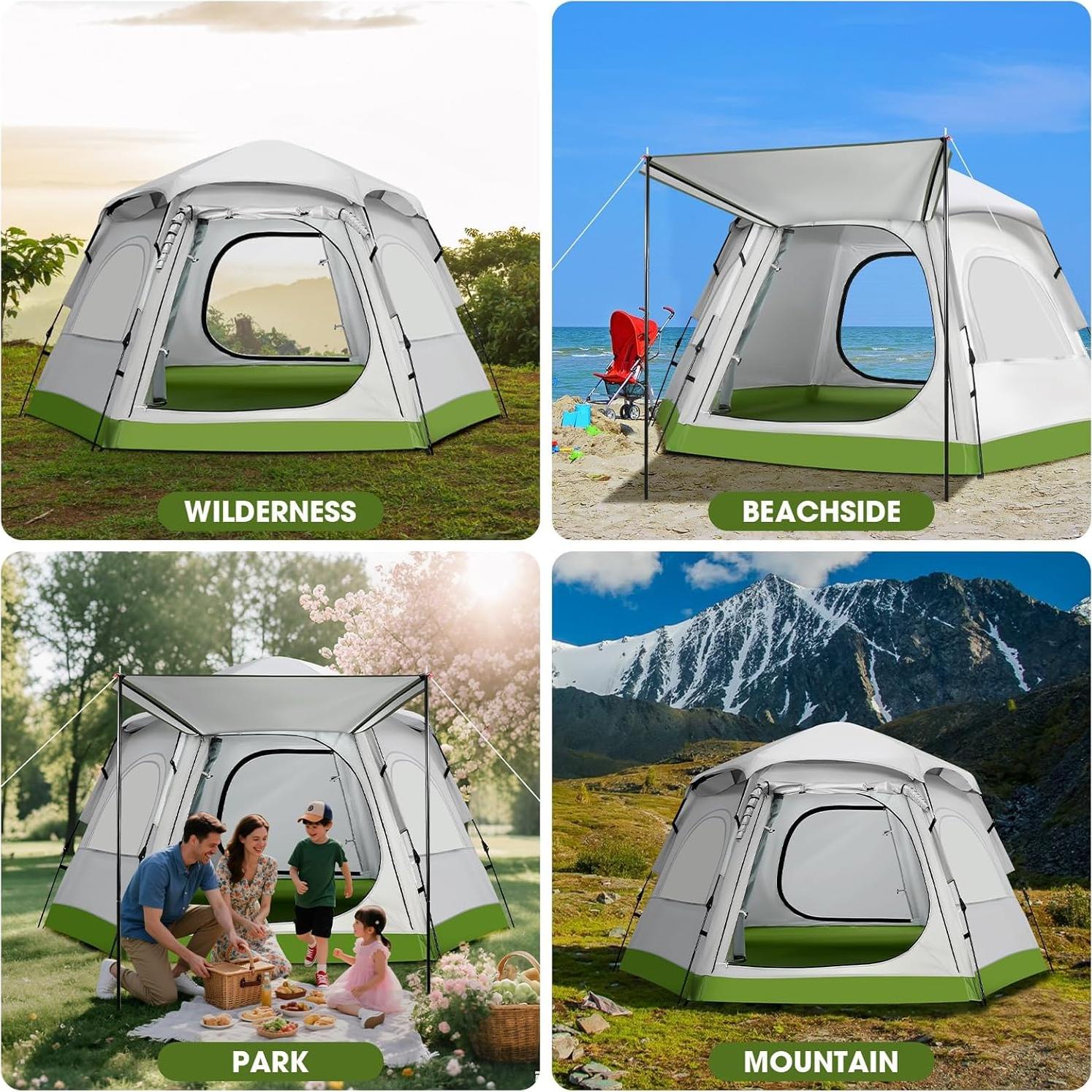 Carpa Familiar Fenbeli para 4 Personas Impermeable 280x240 cm