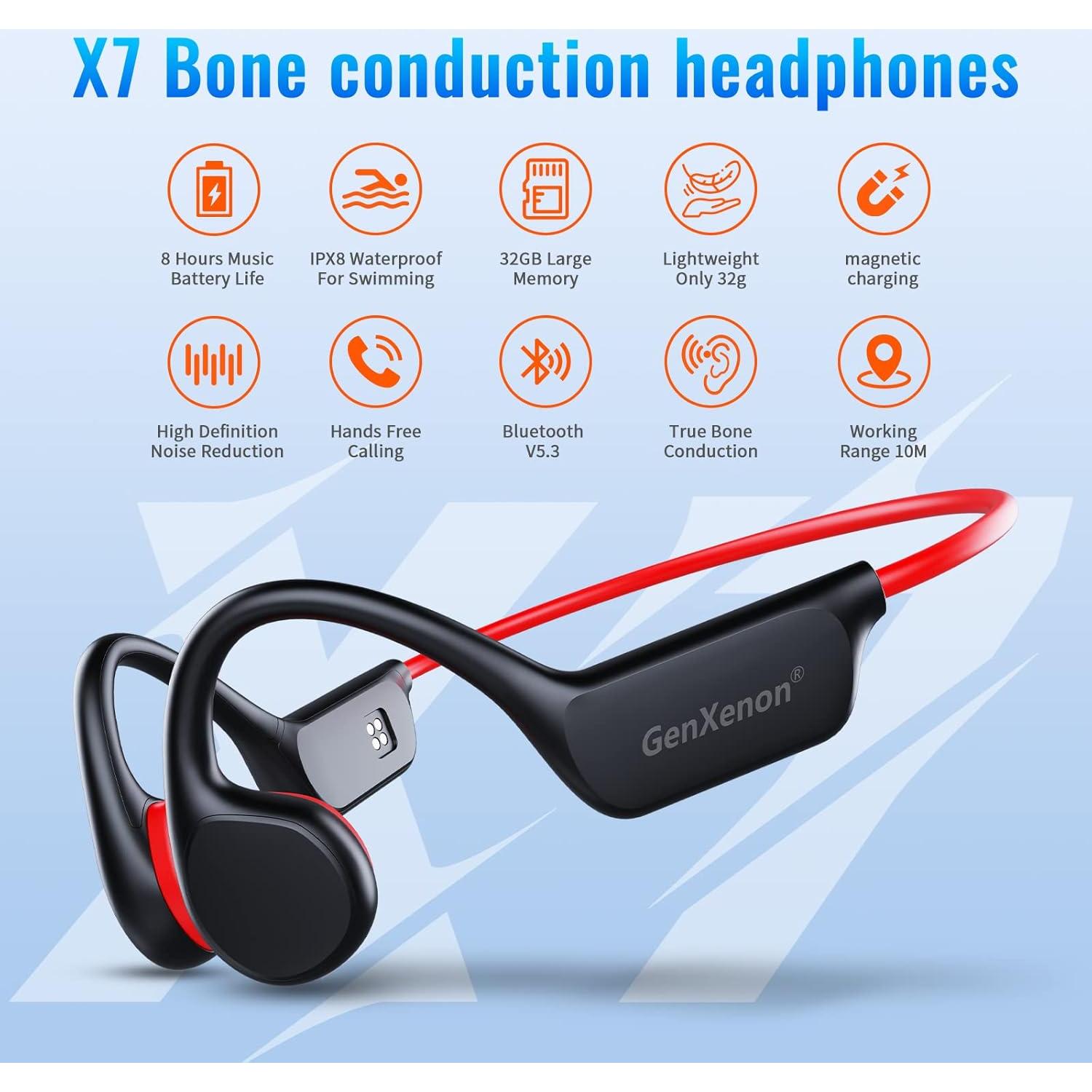 Auriculares Inalámbricos GenXenon X7 Conducción Ósea IPX8 32GB