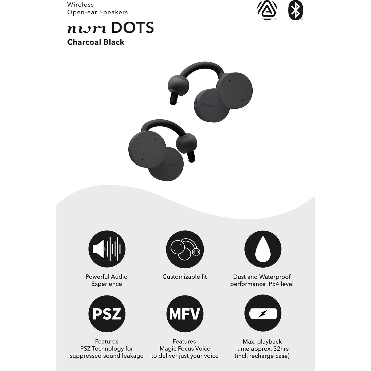 Auriculares Inalámbricos NWM DOTS MBE002KA Negro Carbón
