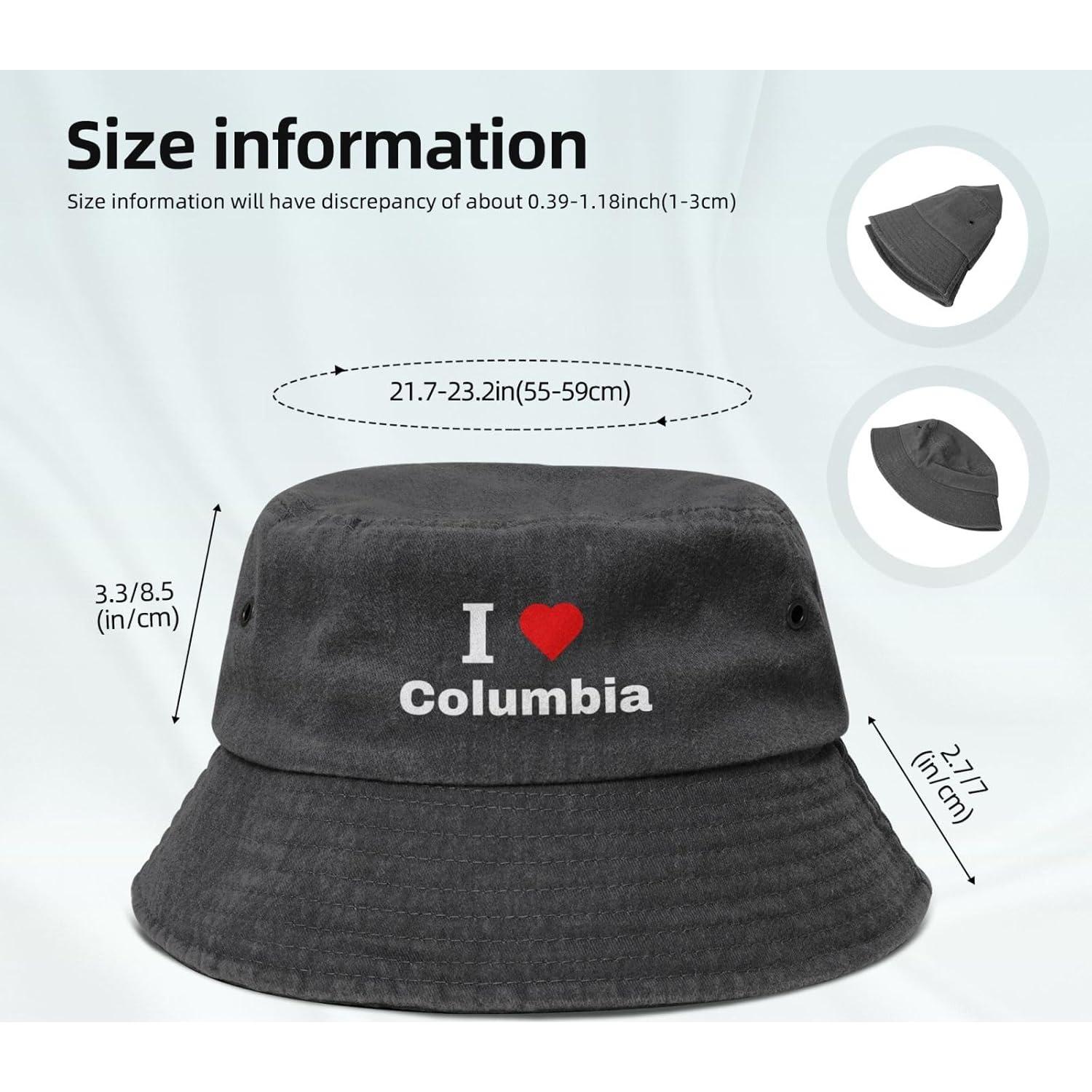 Sombrero de Cubo Columbia Unisex Algodón Lavado Negro