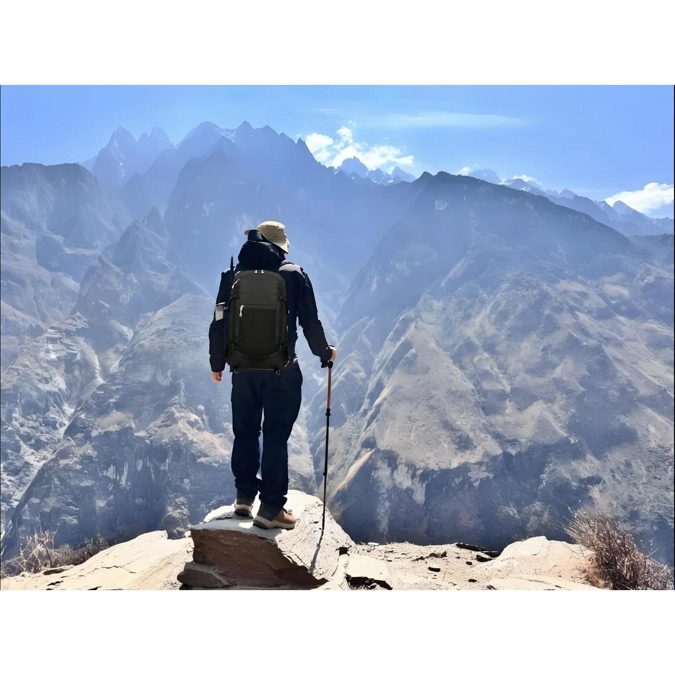 Mochila de Senderismo Plegable 30L Unisex Negra - B300