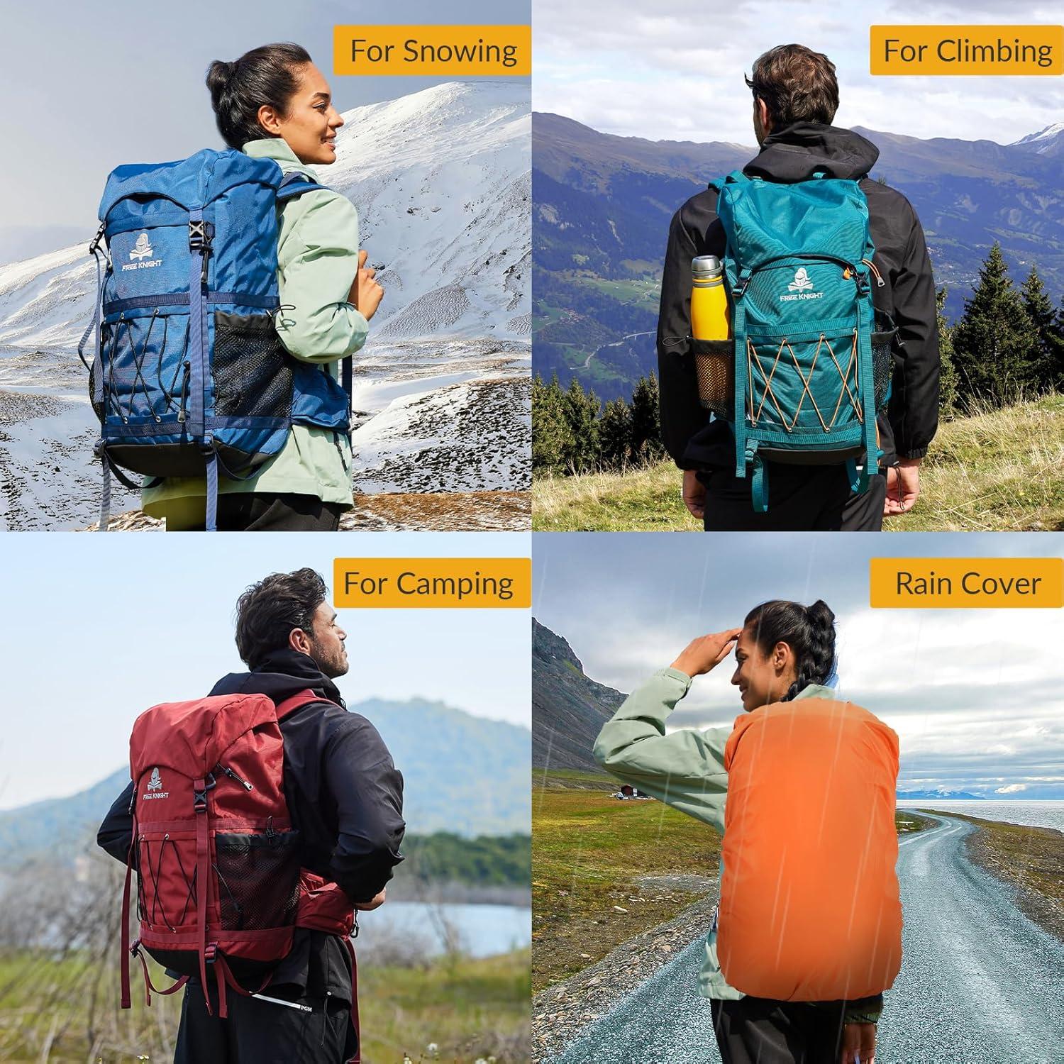 Mochila de Senderismo Bseash 40L Impermeable con Funda