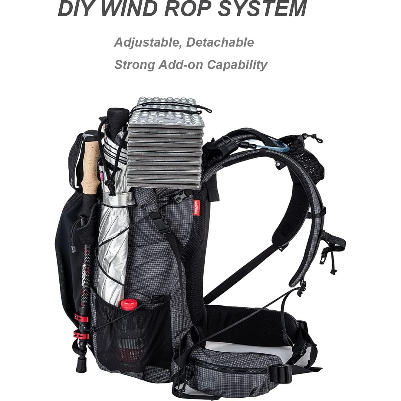 Mochila de Senderismo Naturehike 65L Ligera con Funda de Lluvia