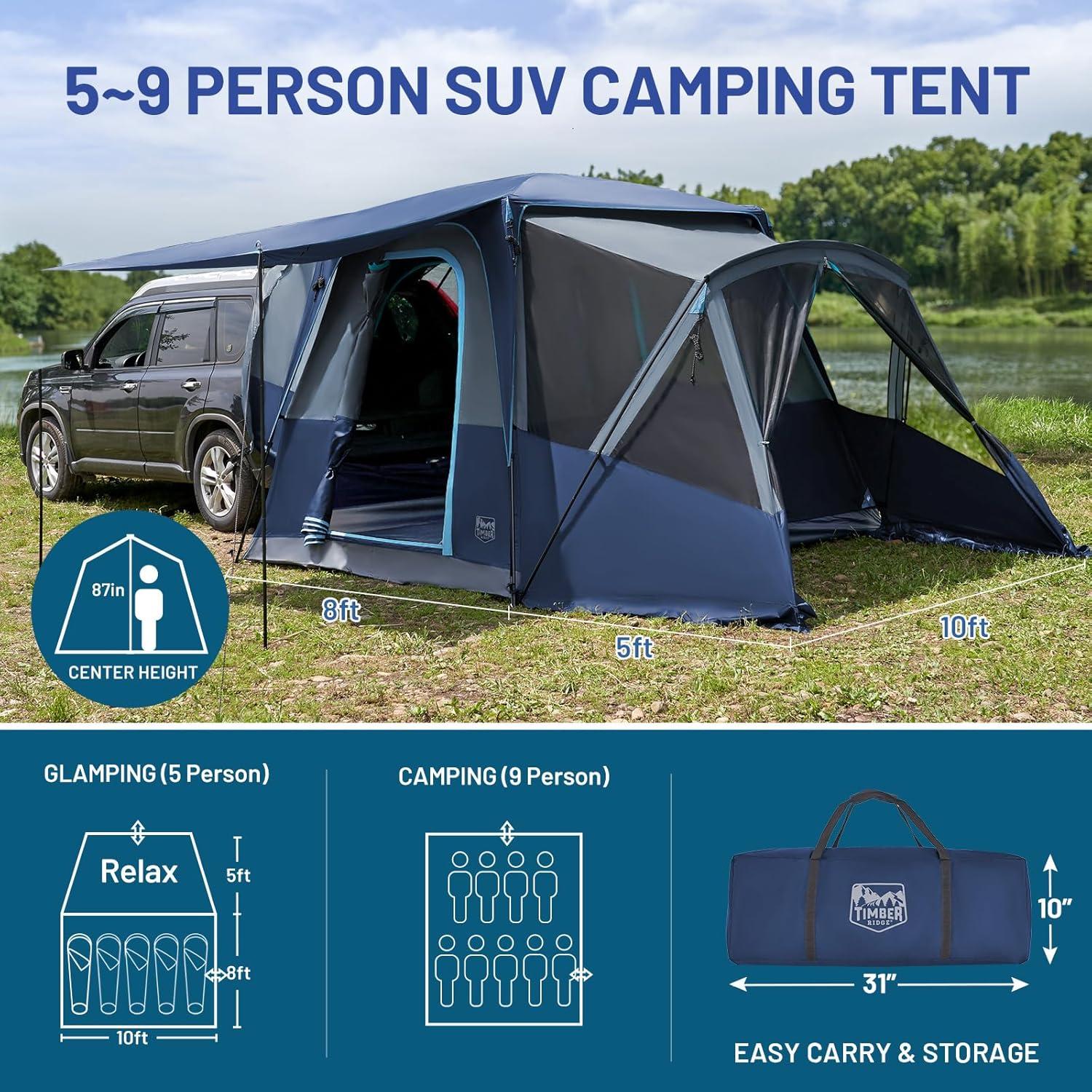 Tienda SUV Timber Ridge para 5-9 Personas, Impermeable y Portátil