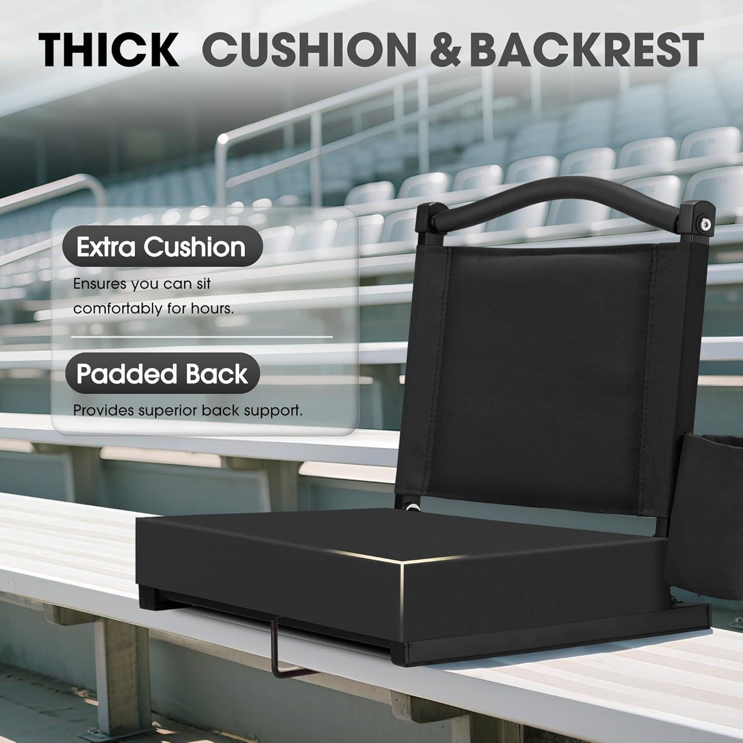 Asiento de Gradería Plegable Fragess con Respaldo y Cojín