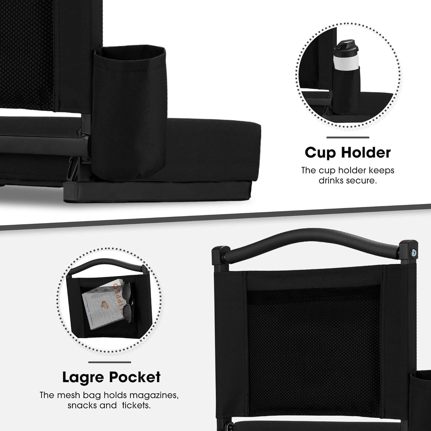 Asiento de Gradería Plegable Fragess con Respaldo y Cojín