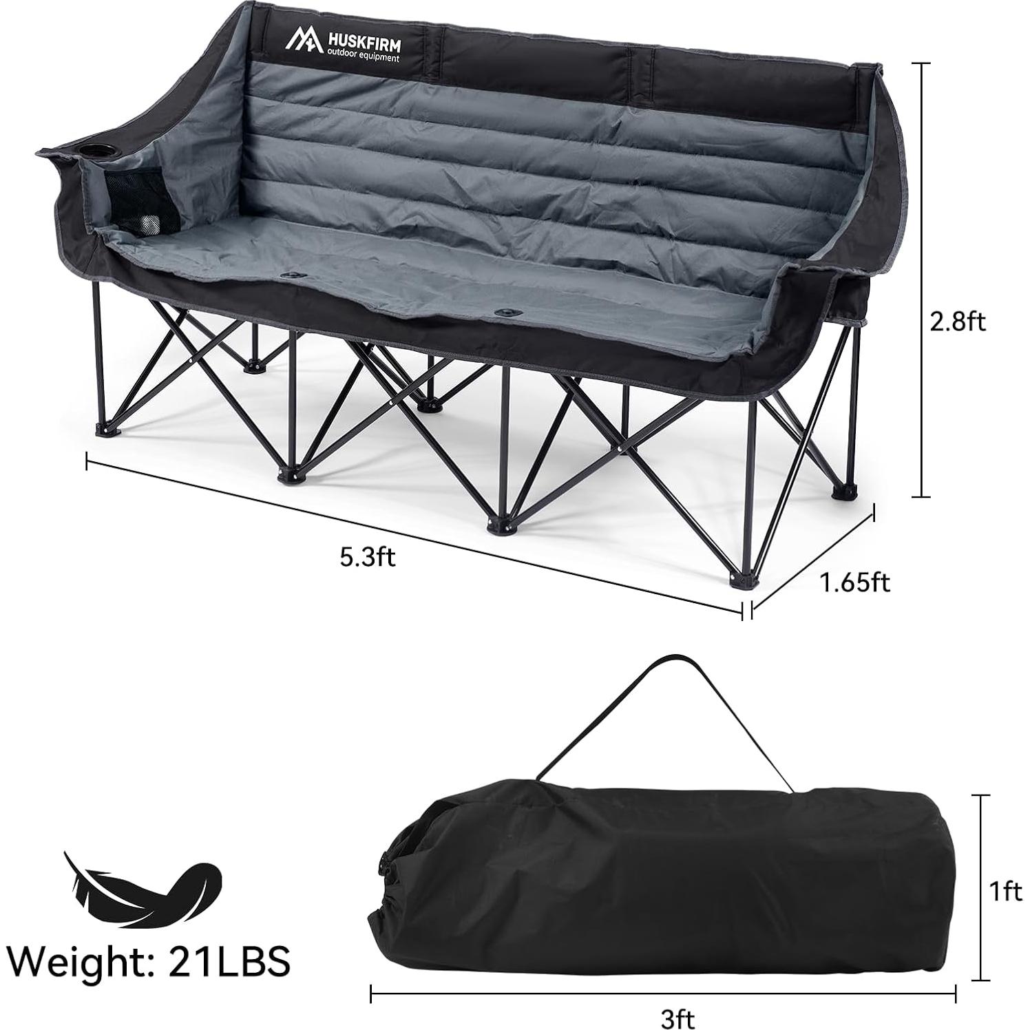 Silla de Camping Loveseat Huskfirm para 3 Personas 198x46cm