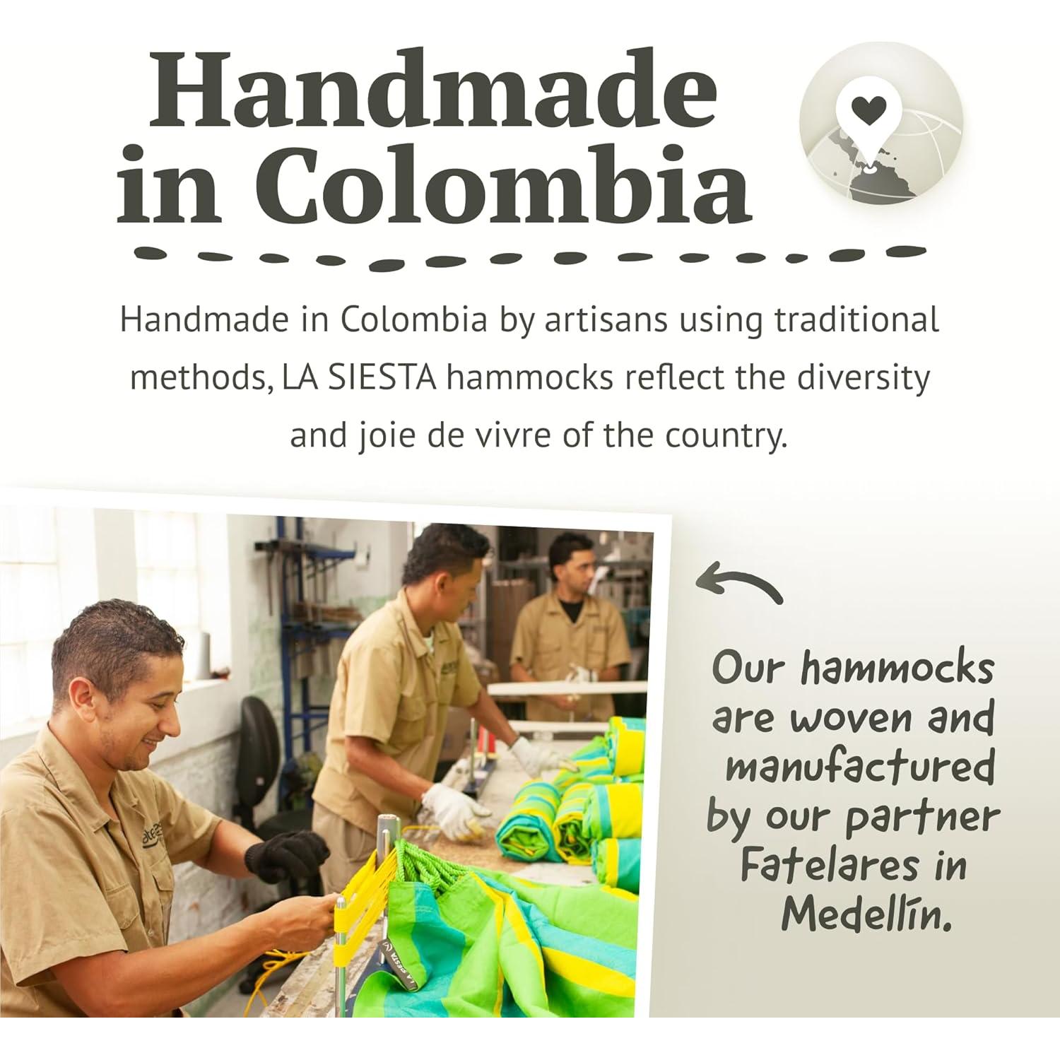 Hamaca Extra Grande LA SIESTA Modesta Algodón Orgánico 200 Kg