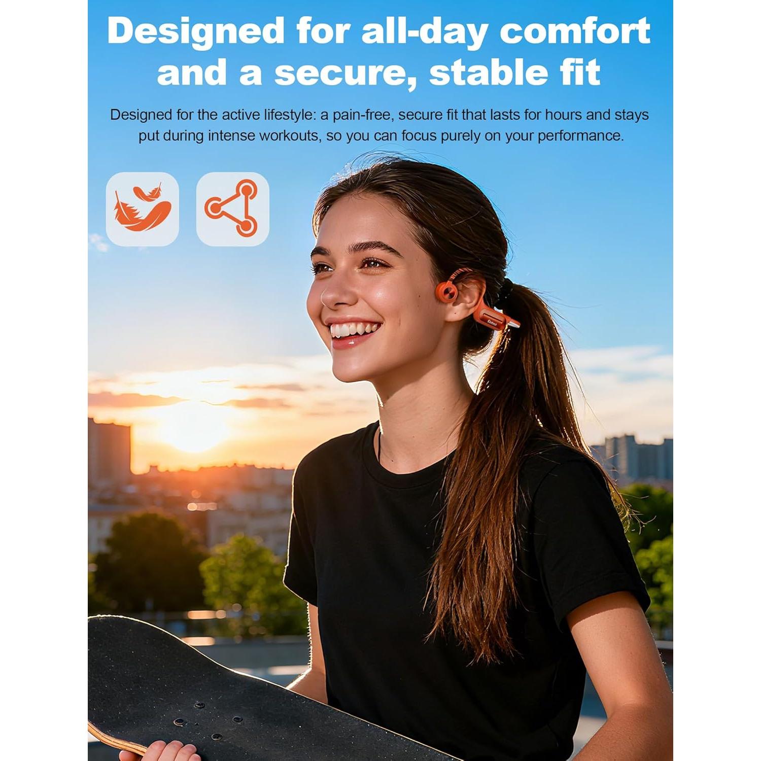 Auriculares de Conducción Ósea KIMHOST BC31 Impermeables 32GB