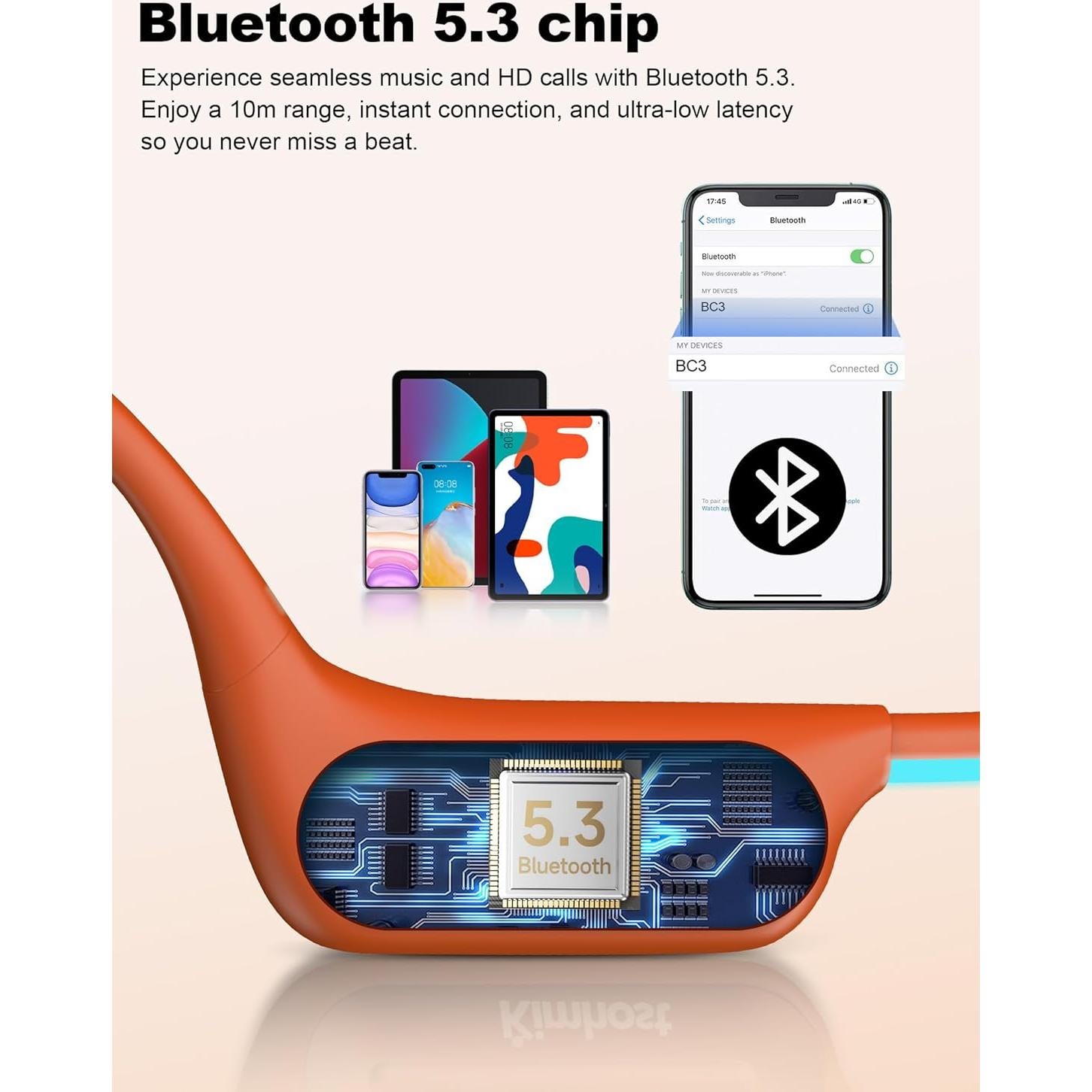 Auriculares de Conducción Ósea KIMHOST BC31 Impermeables 32GB