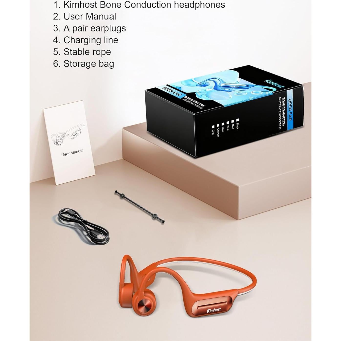 Auriculares de Conducción Ósea KIMHOST BC31 Impermeables 32GB