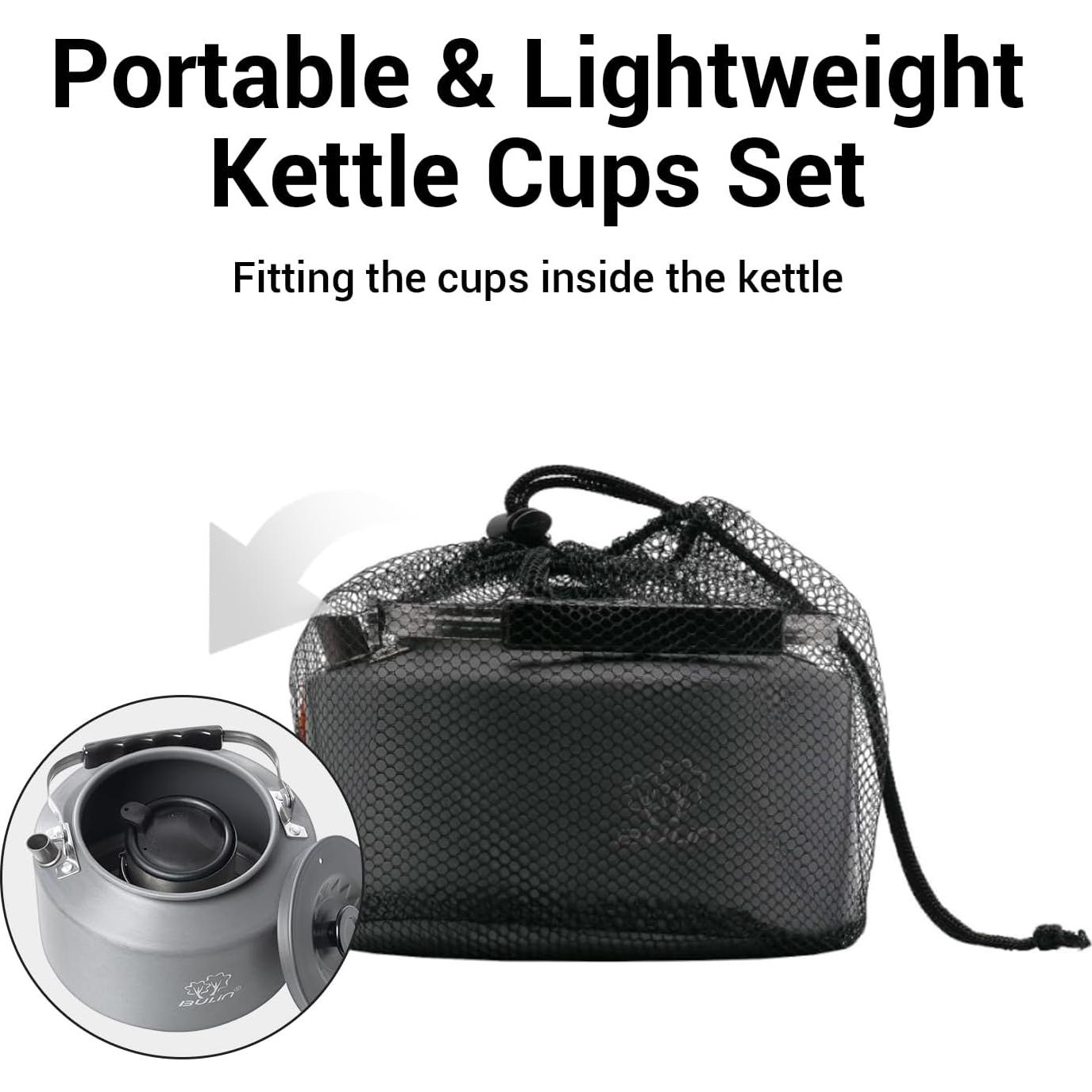 Hervidor de Camping Bulin 2.2L con 2 Tazas de Acero Inoxidable