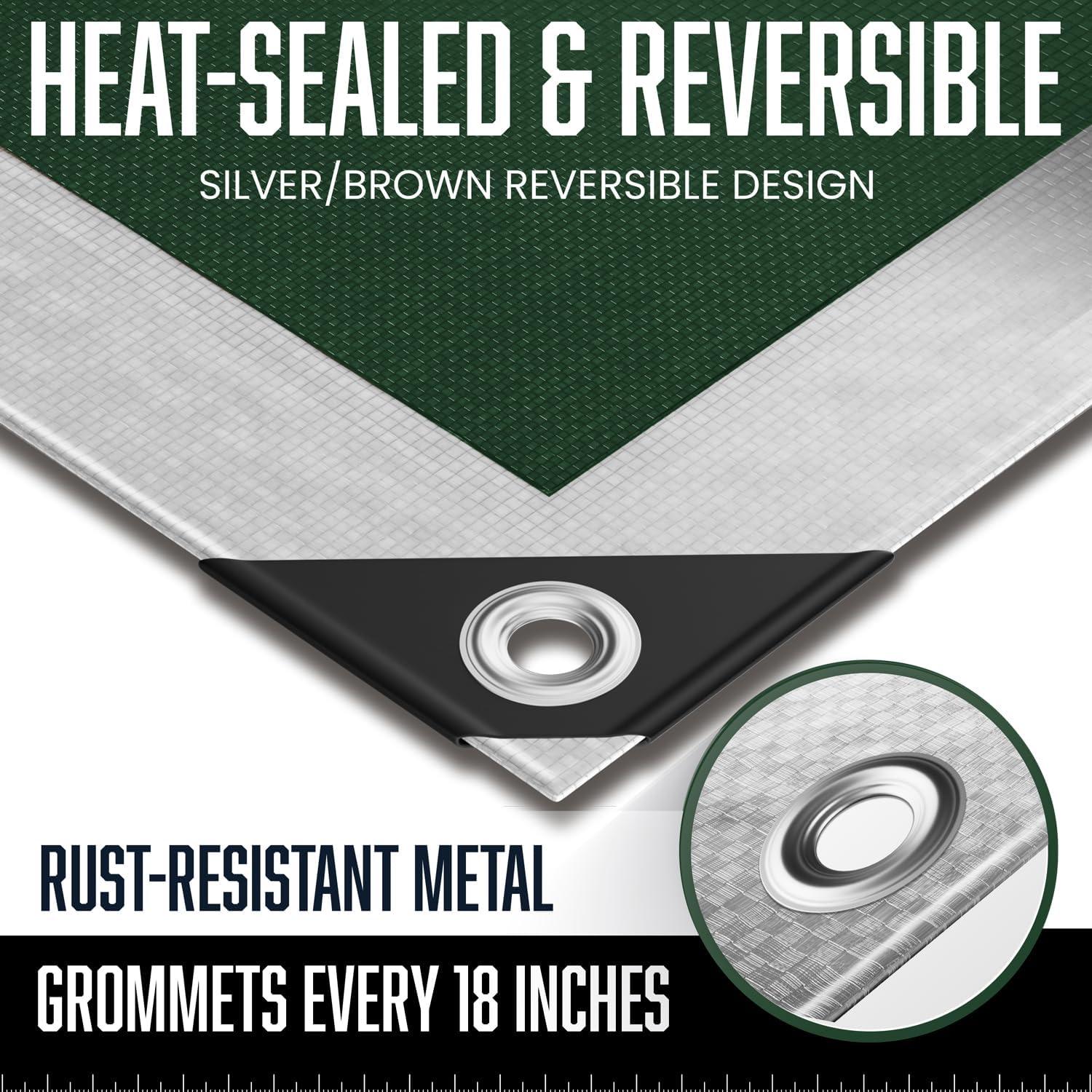 Lona Resistente KING-A-MA-JIGS 10x10 Verde 7 Mil Tratada UV