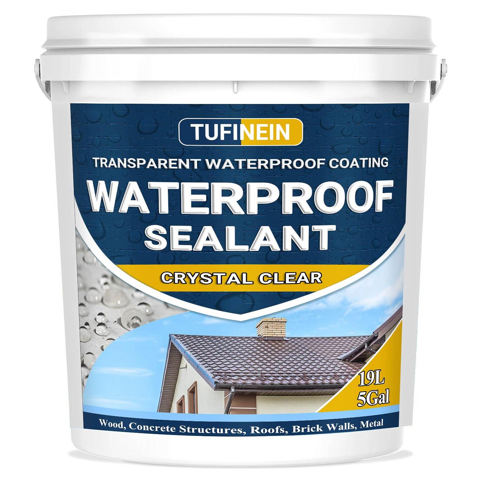 Sellador Impermeable Claro 5 Galones TUFINEIN para Techos y Paredes
