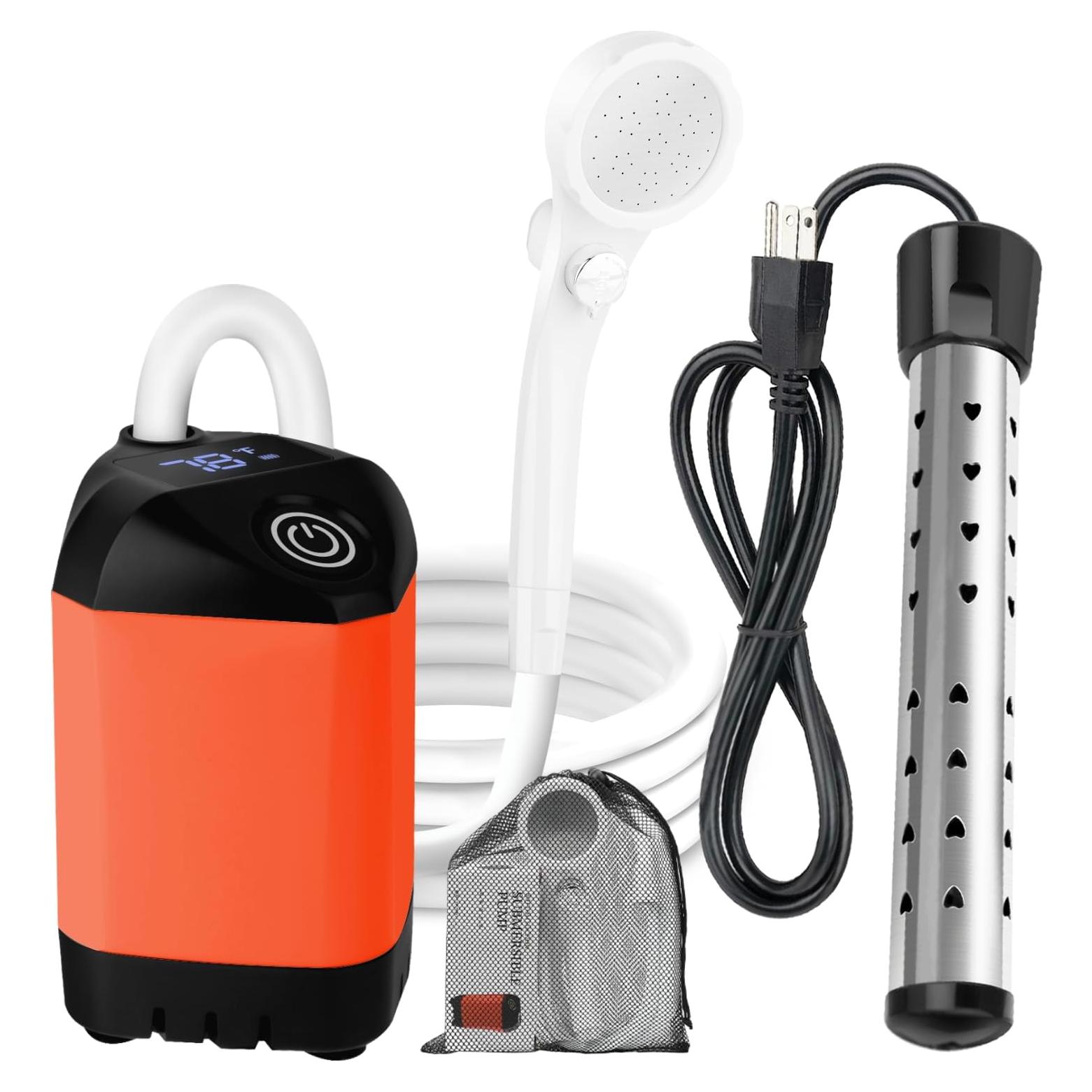 Ducha de Camping Portátil MarvinnanSlyke 2000W 7800mAh LED