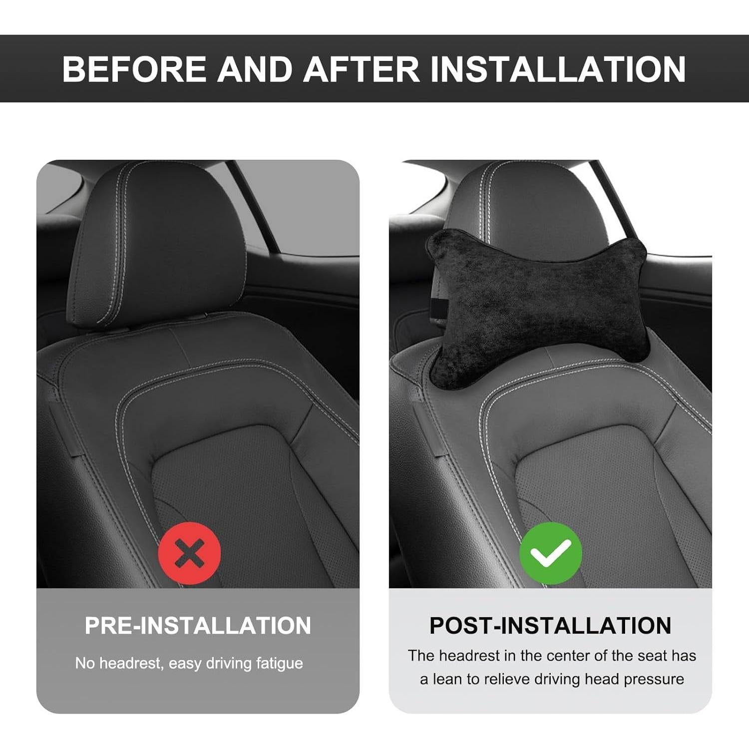 Almohada de Cuello para Auto DXNQ Suave y Ergonómica Negra