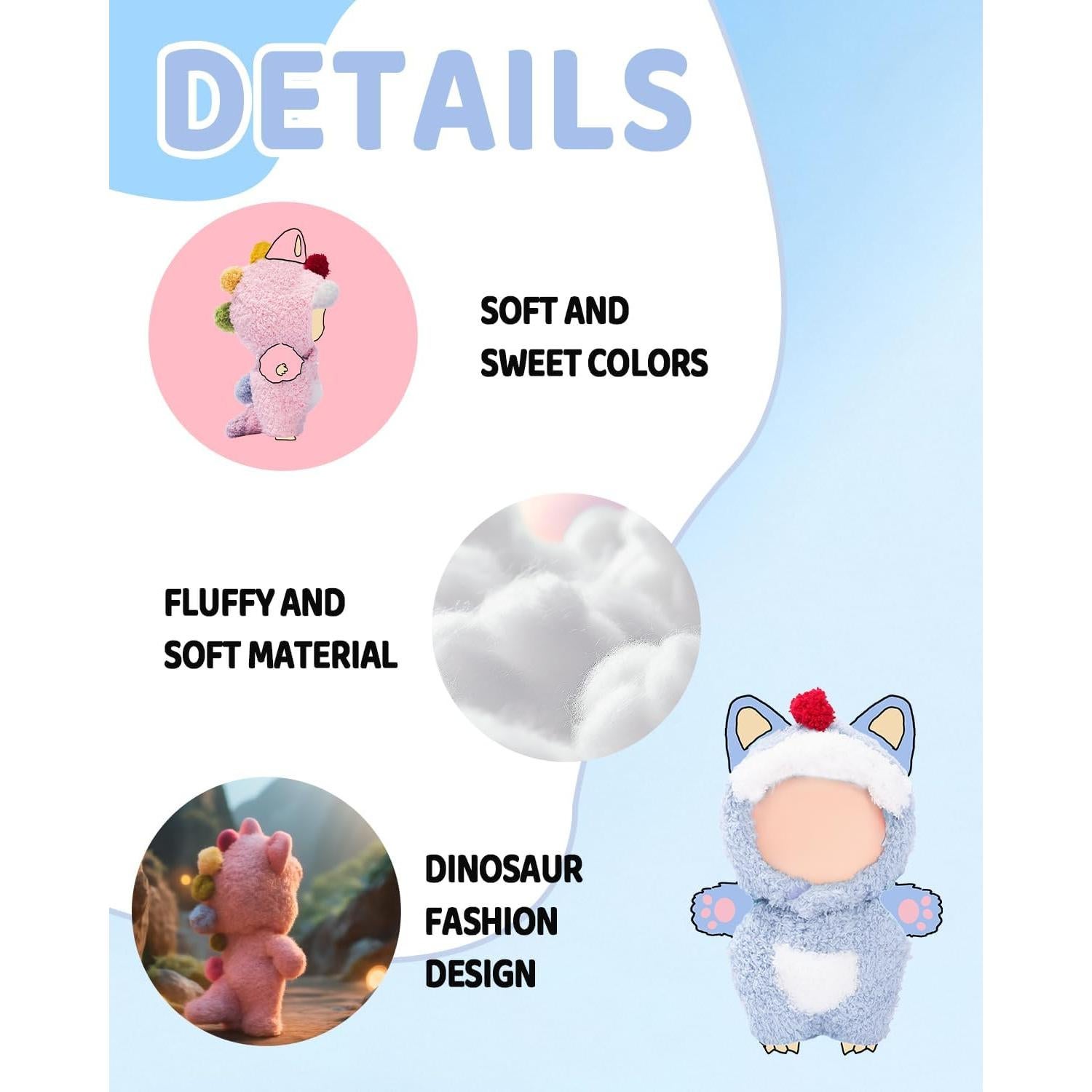 Conjunto de Ropa para Muñecas 17 cm Dino VVQUI - Negro