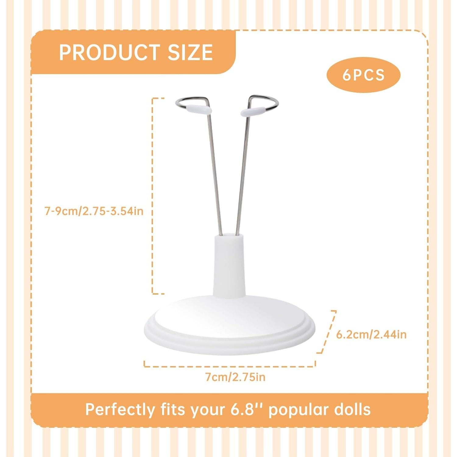 Paquete de 6 Soportes Ajustables para Muñecas Labubu 17.3 cm