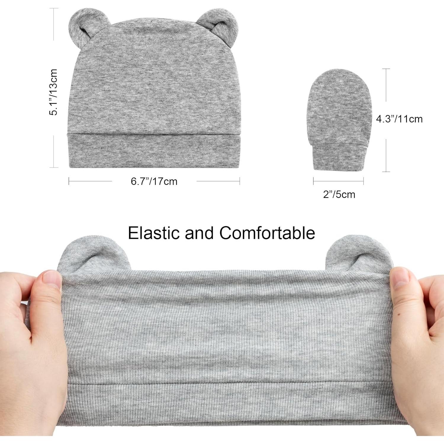 Conjunto Gorro y Manoplas Orejas de Oso AQOKKA 0-3 Meses