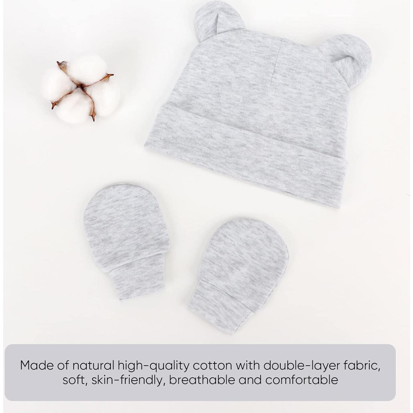 Conjunto Gorro y Manoplas Orejas de Oso AQOKKA 0-3 Meses