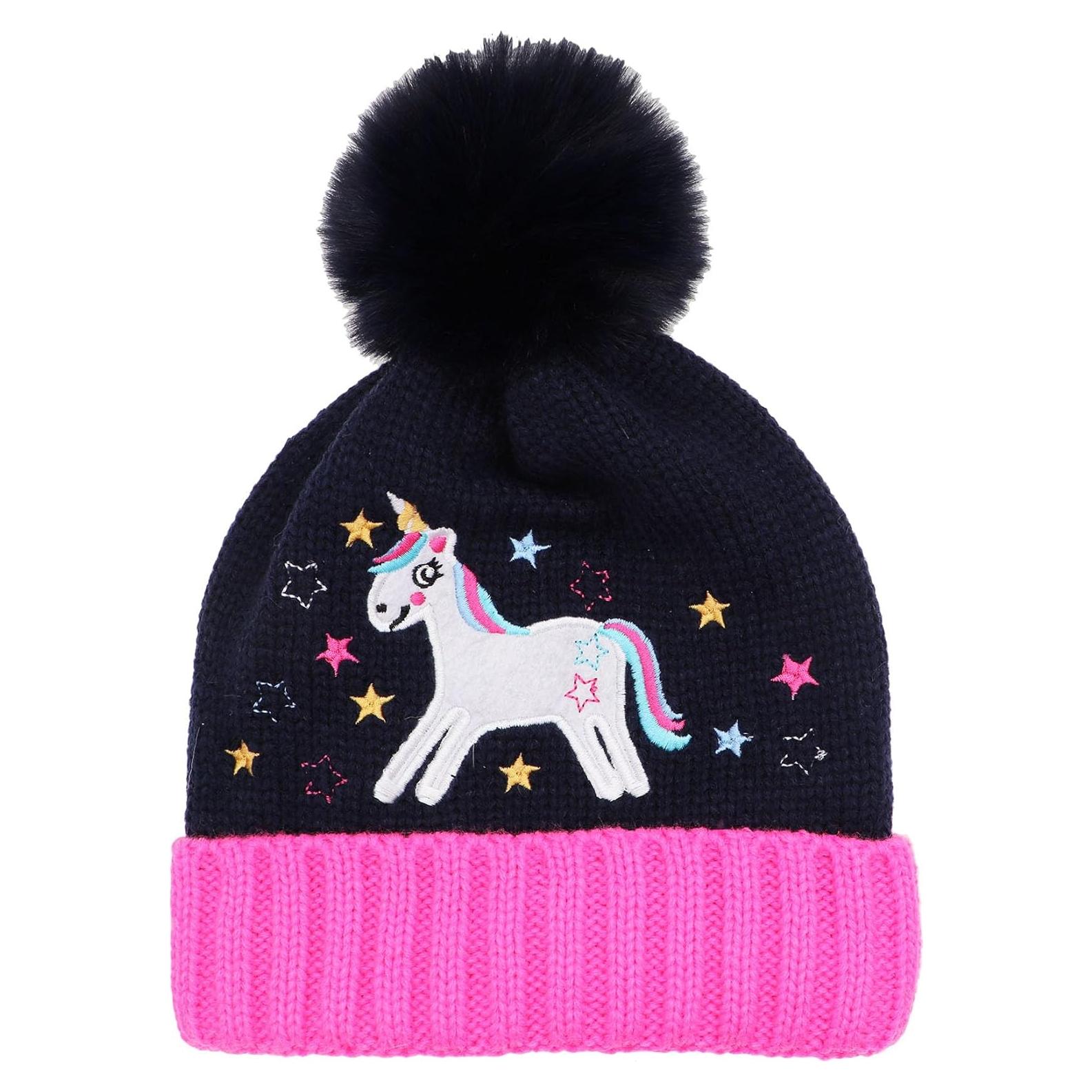 Gorro de Invierno Unicornio Lentejuelas para Niñas 2-8 Años