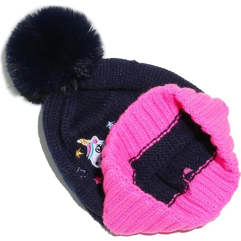 Gorro de Invierno Unicornio Lentejuelas para Niñas 2-8 Años