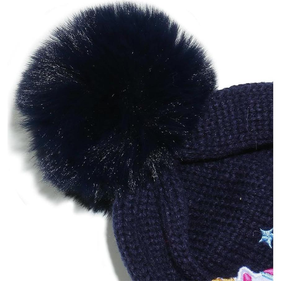 Gorro de Invierno Unicornio Brillante para Niñas 2-8 Años