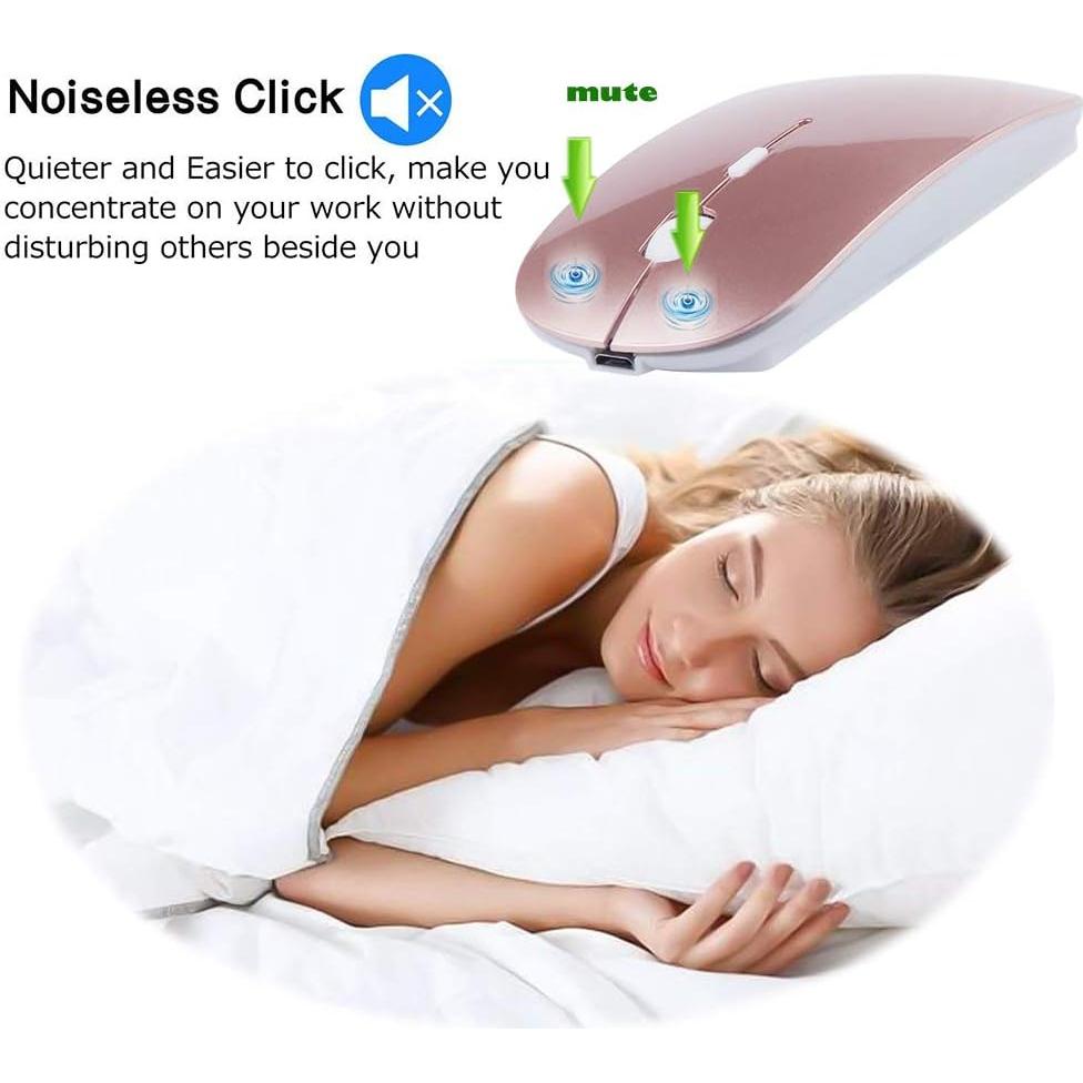 Ratón Bluetooth KLO GD Oro Rosa Recargable 1600 DPI