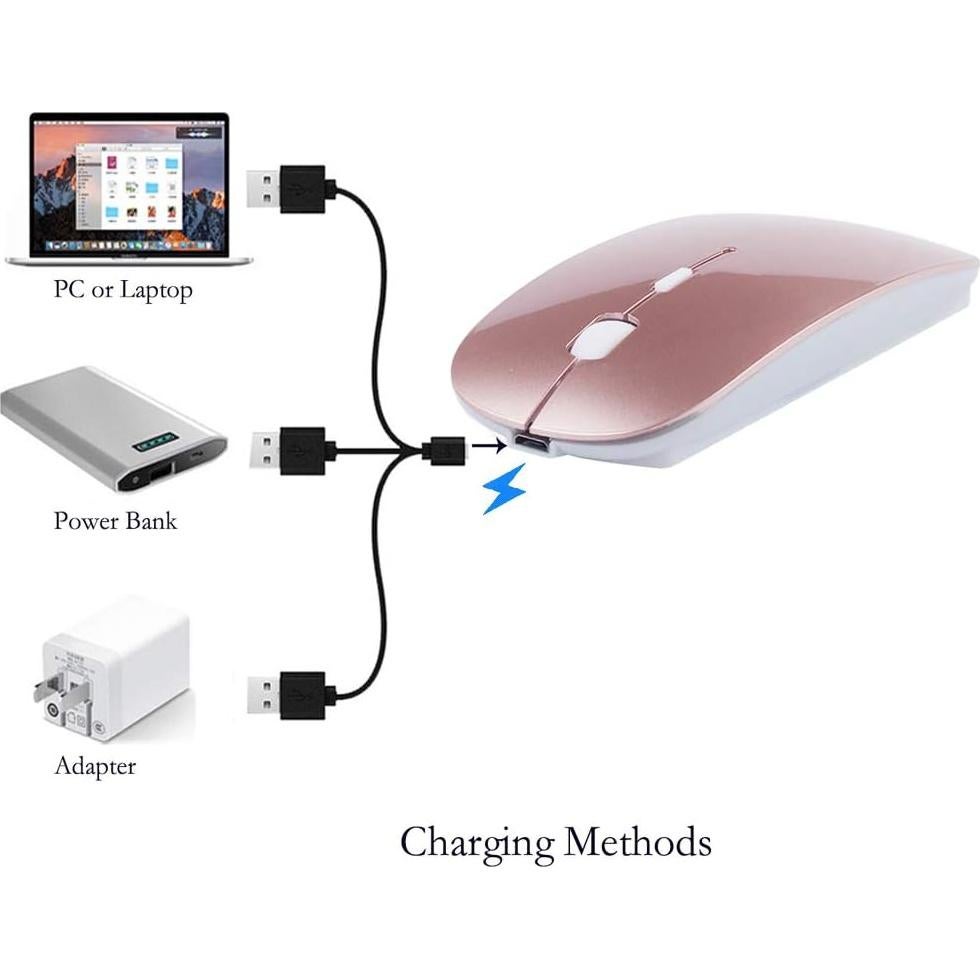 Ratón Bluetooth KLO GD Oro Rosa Recargable 1600 DPI