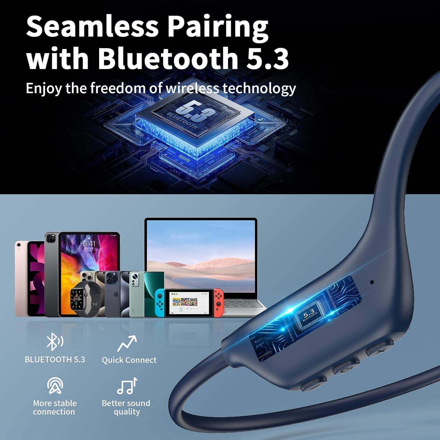 Auriculares Inalámbricos Bluetooth 5.3 SHEYIN X13 Azul Profundo