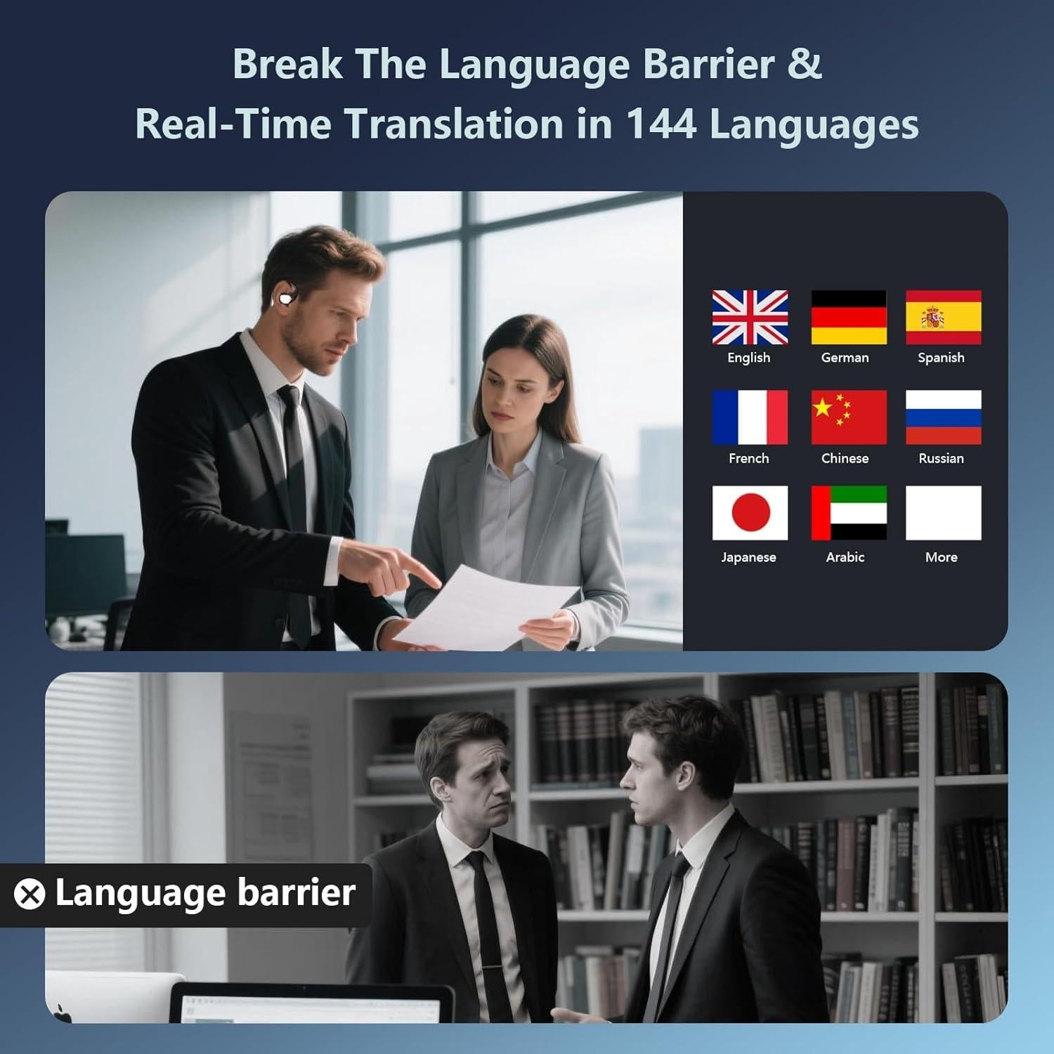 Auriculares Traductores NUPLEA Q39 Bluetooth 3-en-1 144 Idiomas