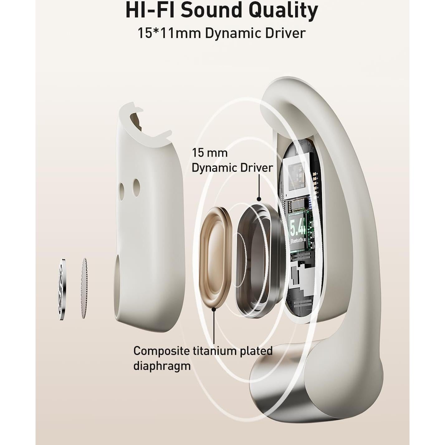 Auriculares Inalámbricos iWALK BTC006 Bluetooth 5.4 35H Beige