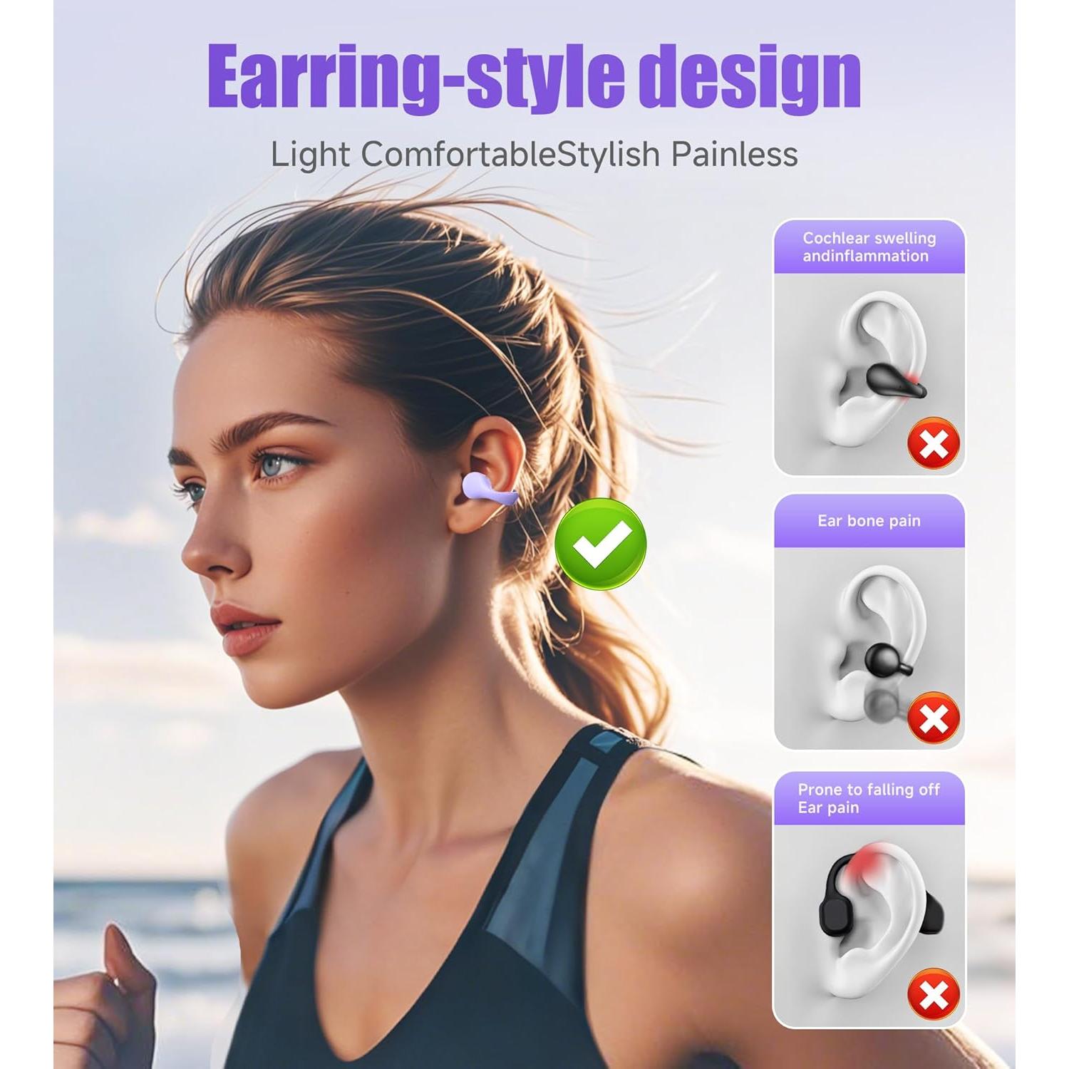 Auriculares Inalámbricos Bluetooth King Lucky i21 Púrpura IPX4