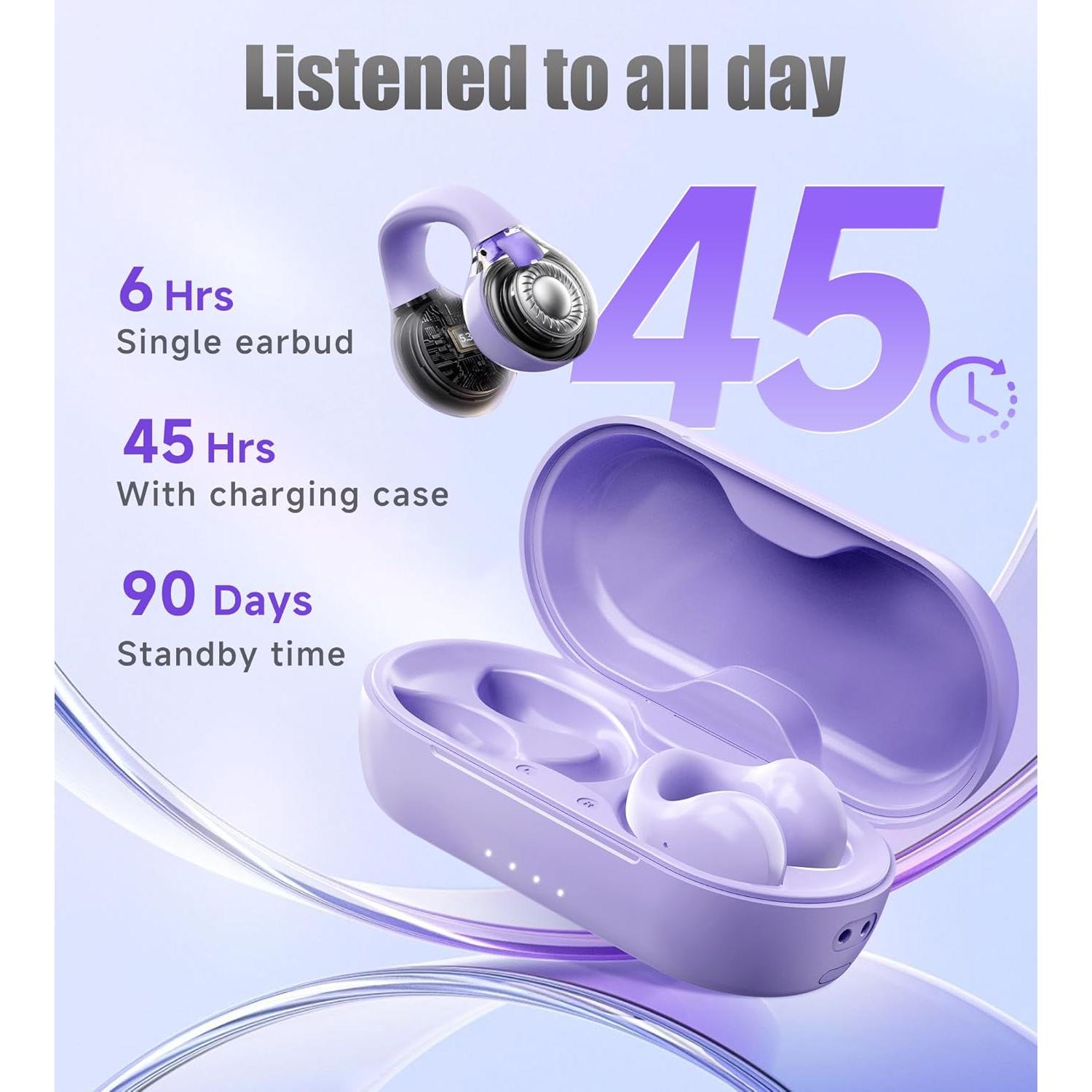 Auriculares Inalámbricos Bluetooth King Lucky i21 Púrpura IPX4