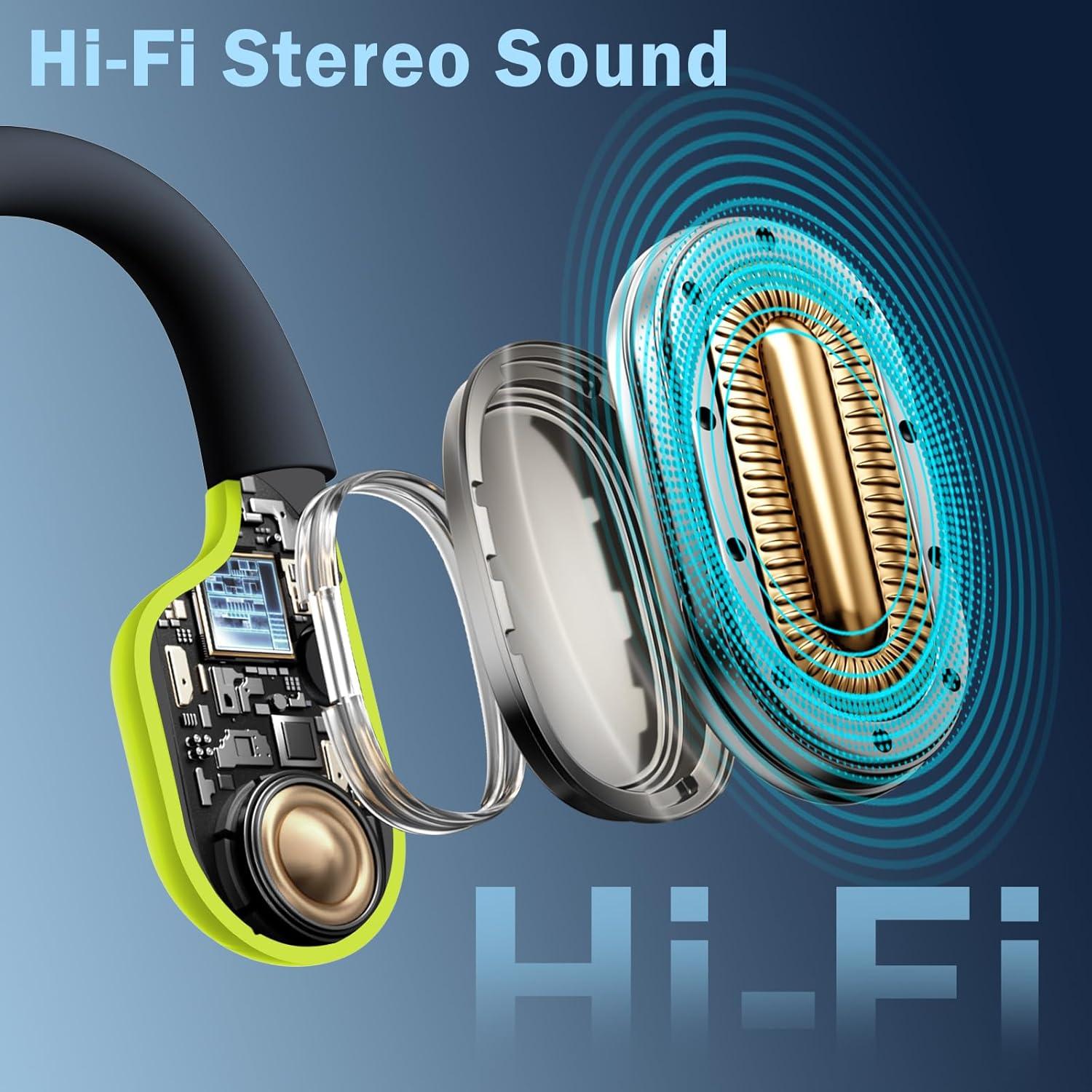 Auriculares de Conducción Ósea LiteSurge S800 IP68 Verde Neón