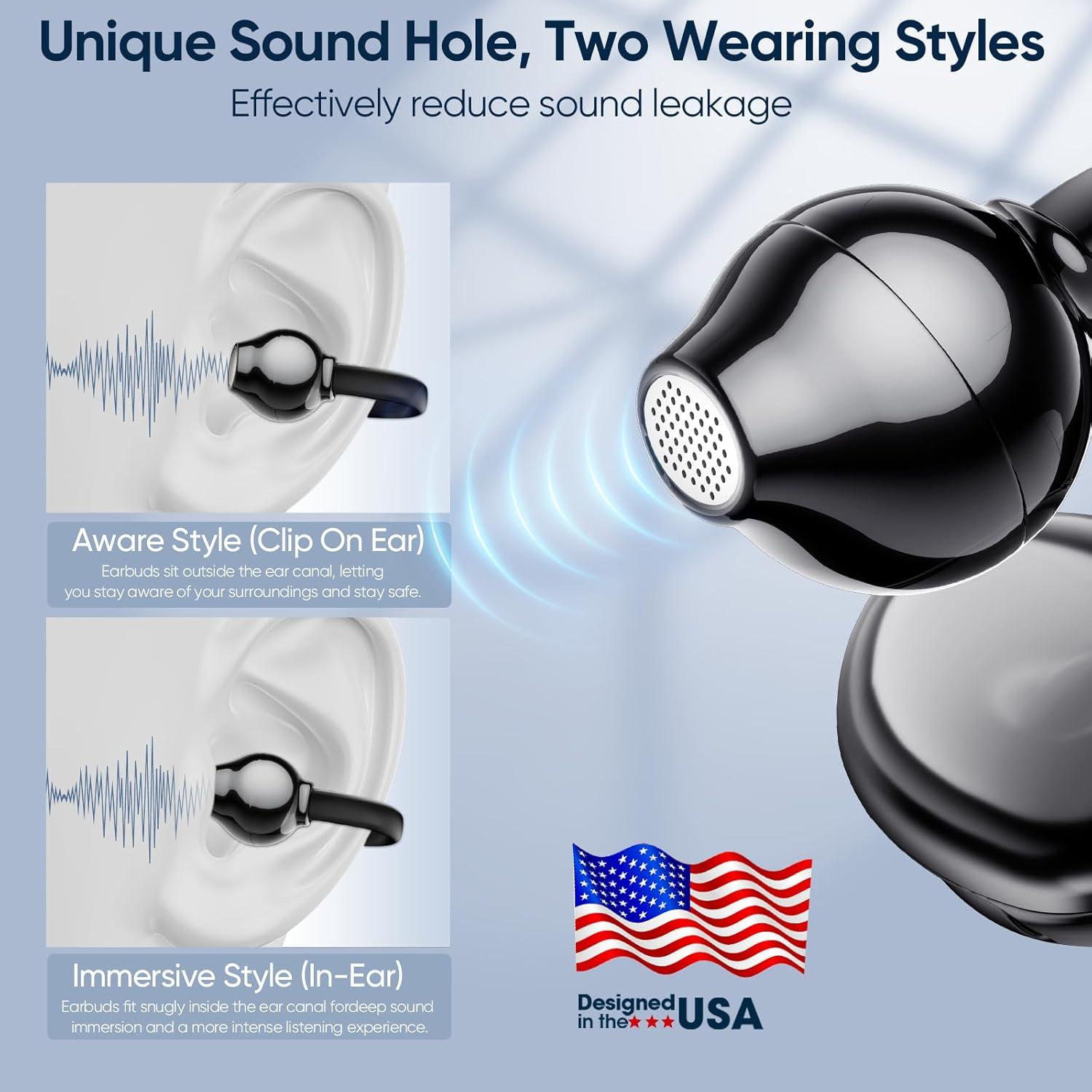 Auriculares Inalámbricos Bluetooth 5.4 ZL01 con Clip y Micrófono